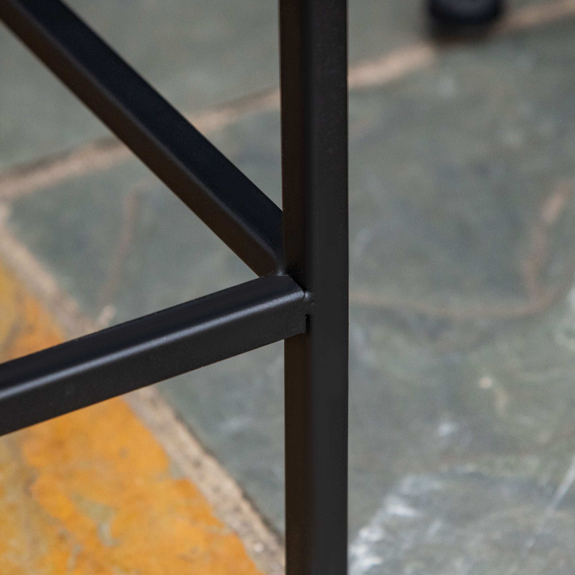 Metal Plant Stand with Floral Ceramic Tile Surface, Set of 3 Pieces for Garden and Balcony in Blue and Black