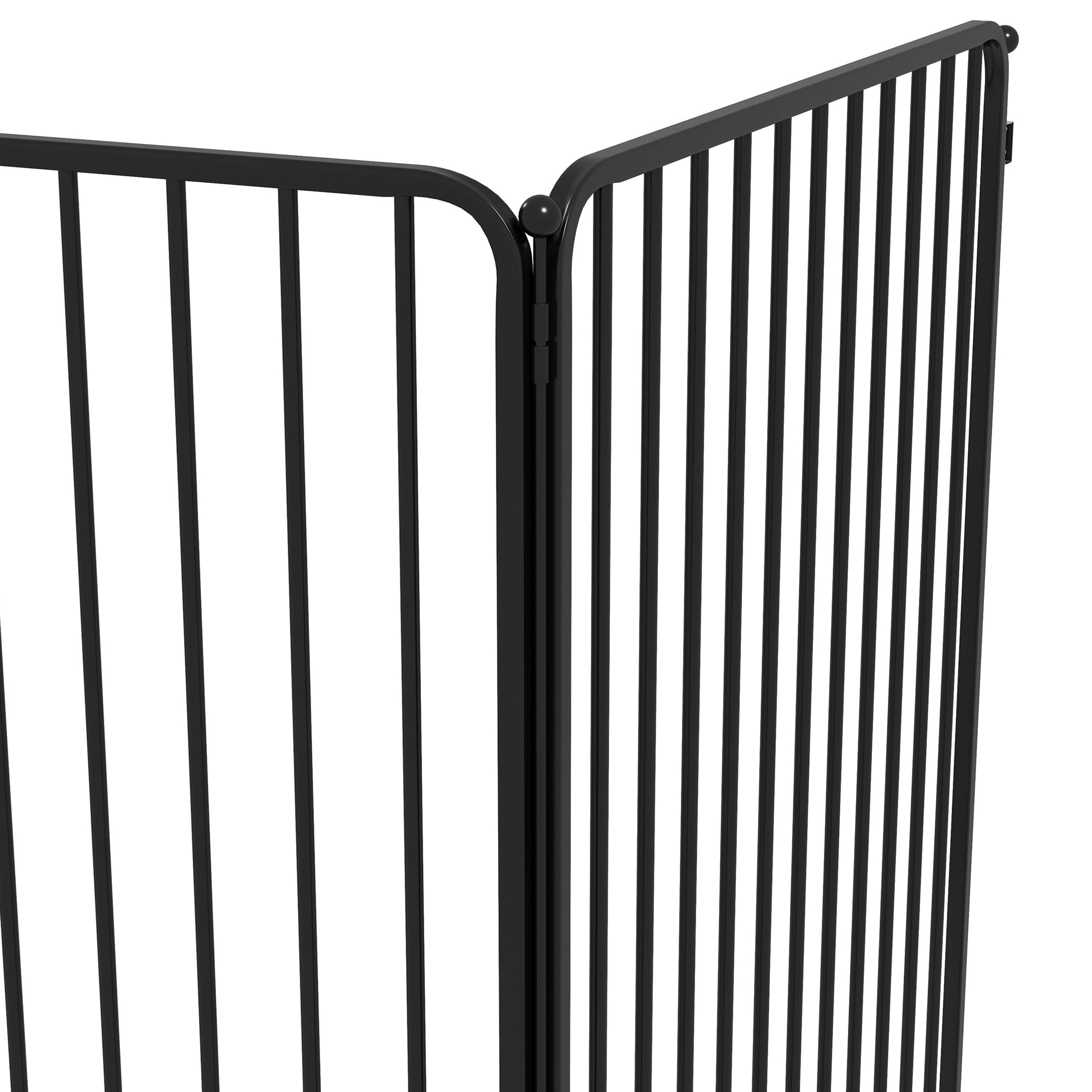Large Size Dog Playpen with 6 Modular Panels for Indoor and Outdoor Use, Dog Gate in Steel with Door, 164x83x100 cm, Black