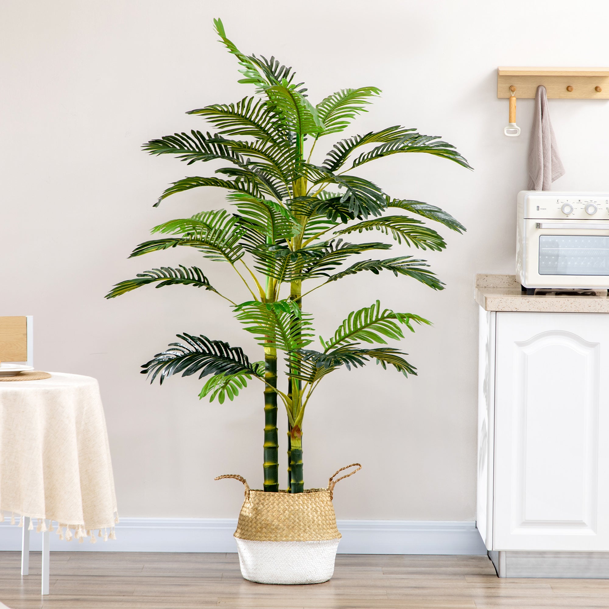 Artificial Palm 190 cm Artificial Plant, Plastic Artificial Plants in Pot Artificial Palm, Fake Plant for Living Room Bedroom Office Garden Modern Decoration Gift