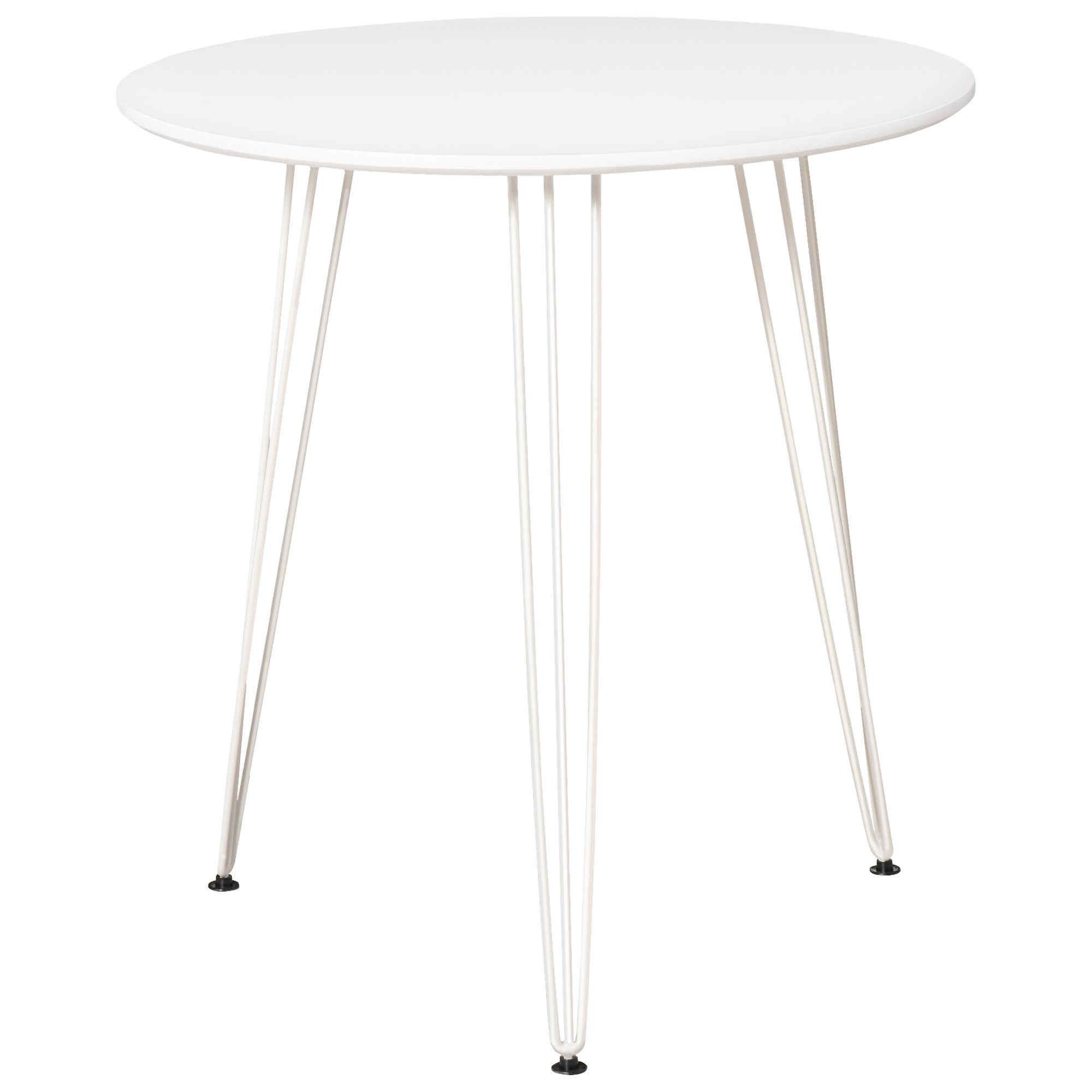 Round Dining Table with Nordic Modern Style Metal Hairpin Legs for Kitchen Living Room Cafe Bar Ø70x75 cm White