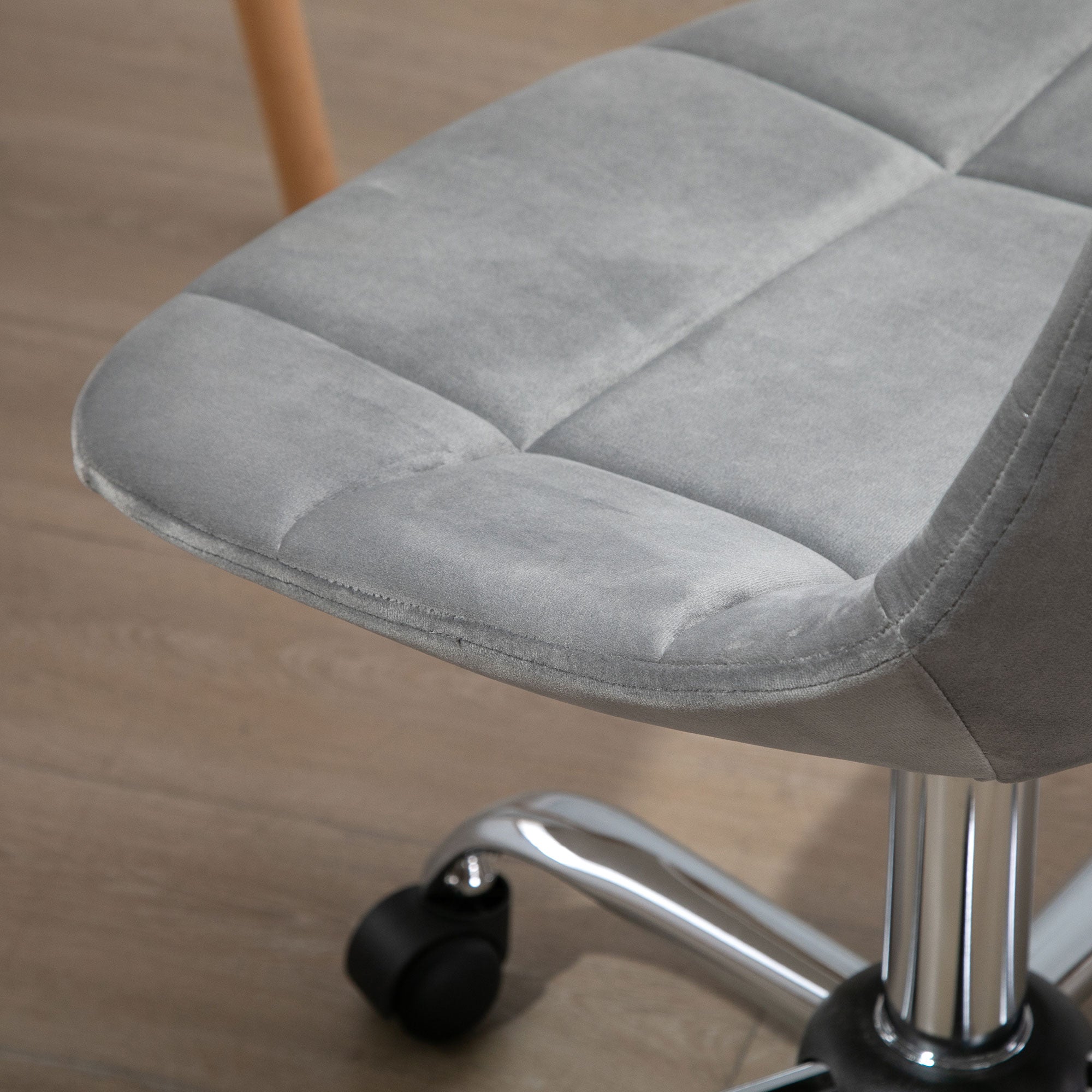 Swivel Chair, Ergonomic and Adjustable Design Without Armrests, Gray, 59x59x81-91cm