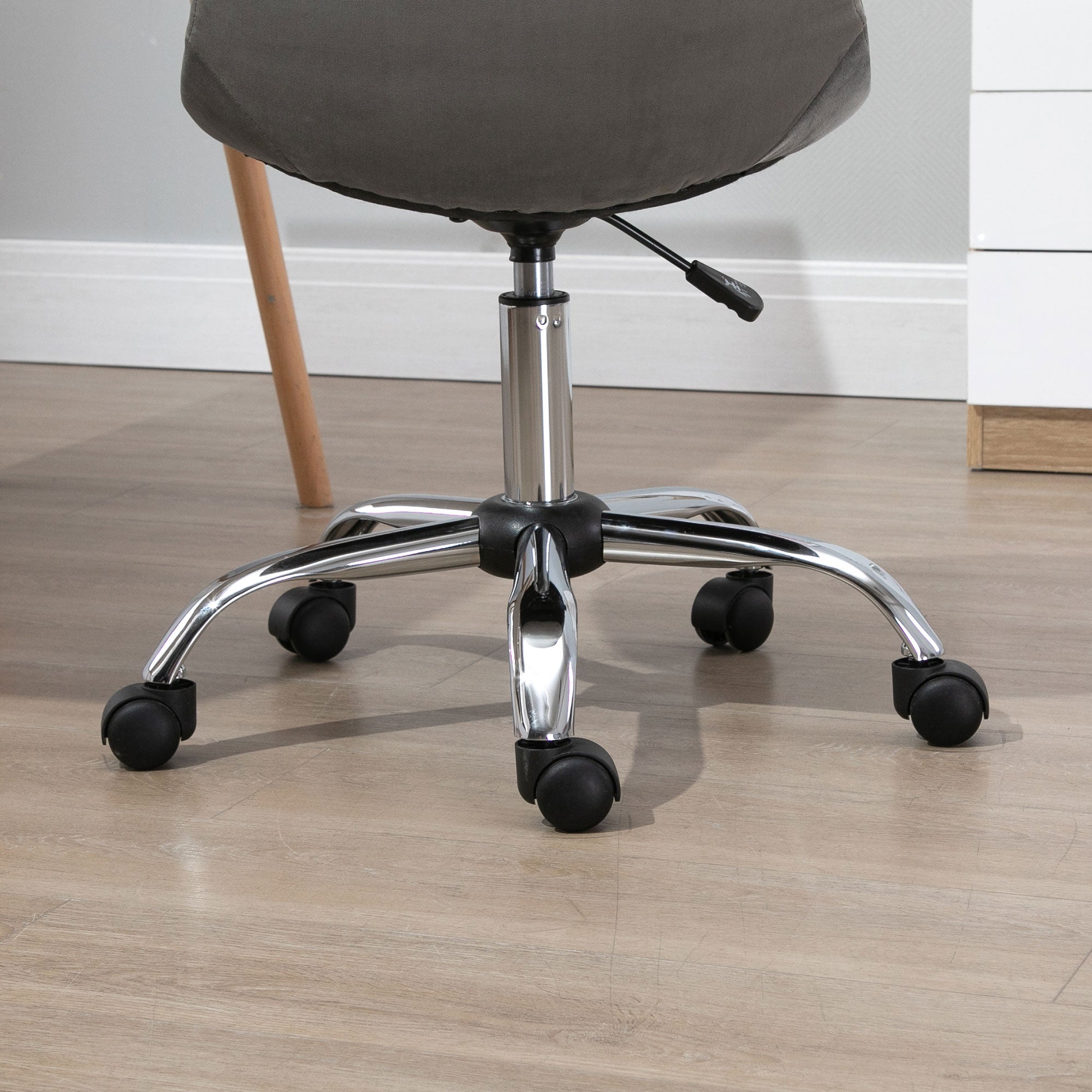 Swivel Chair, Ergonomic and Adjustable Design Without Armrests, Gray, 59x59x81-91cm