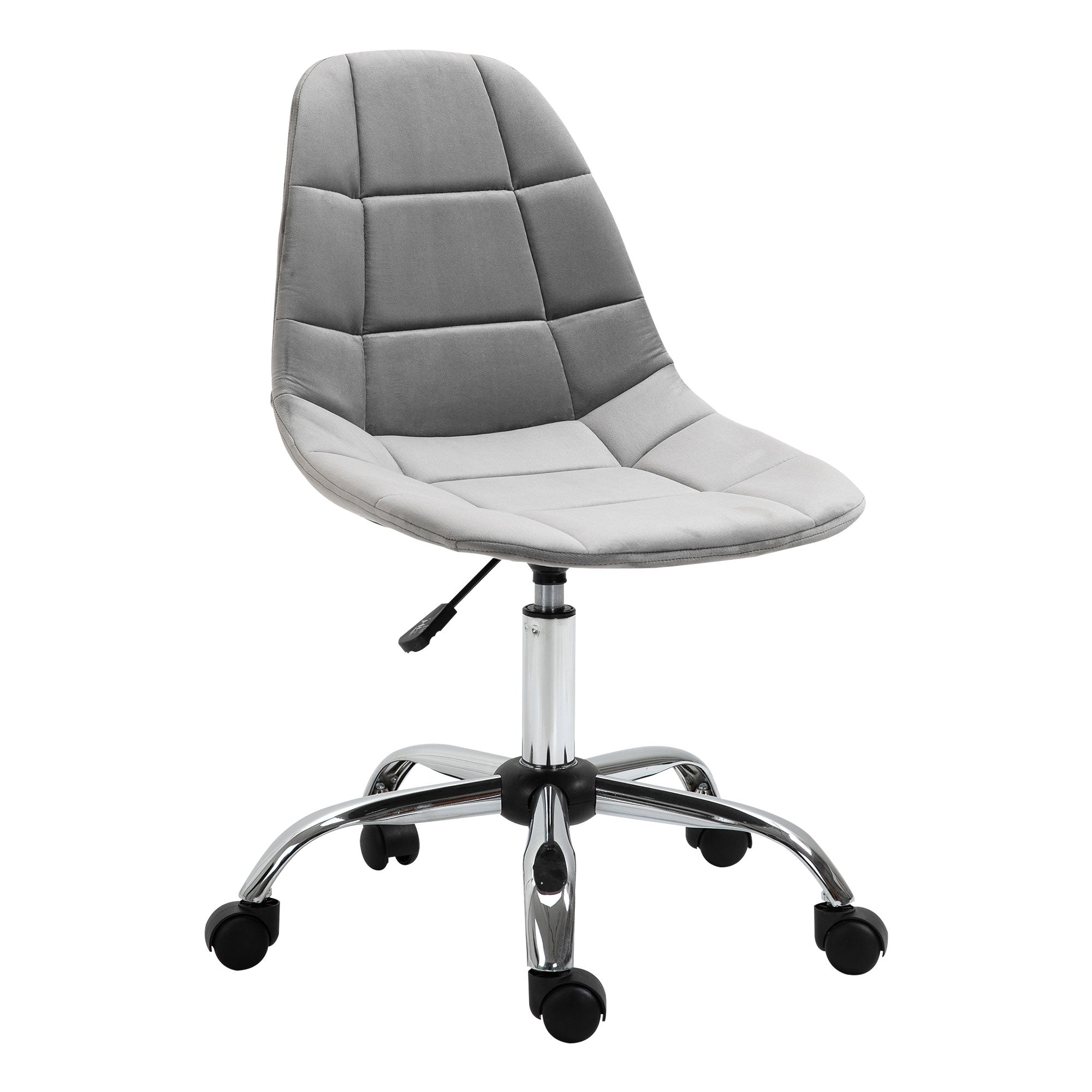 Swivel Chair, Ergonomic and Adjustable Design Without Armrests, Gray, 59x59x81-91cm