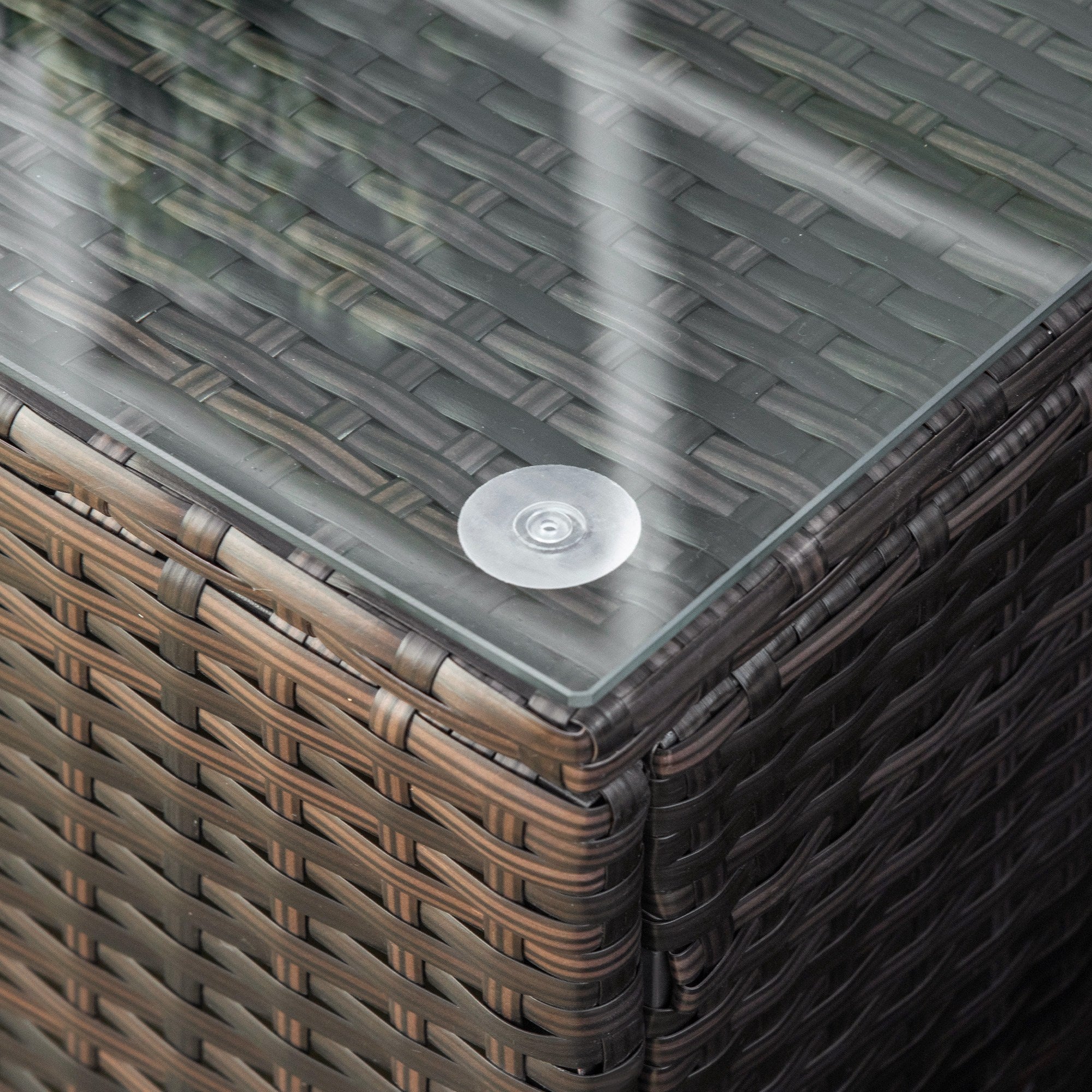 Garden Side Table Coffee Table Patio Table Poly Rattan Brown 85 x 50 x 39 cm