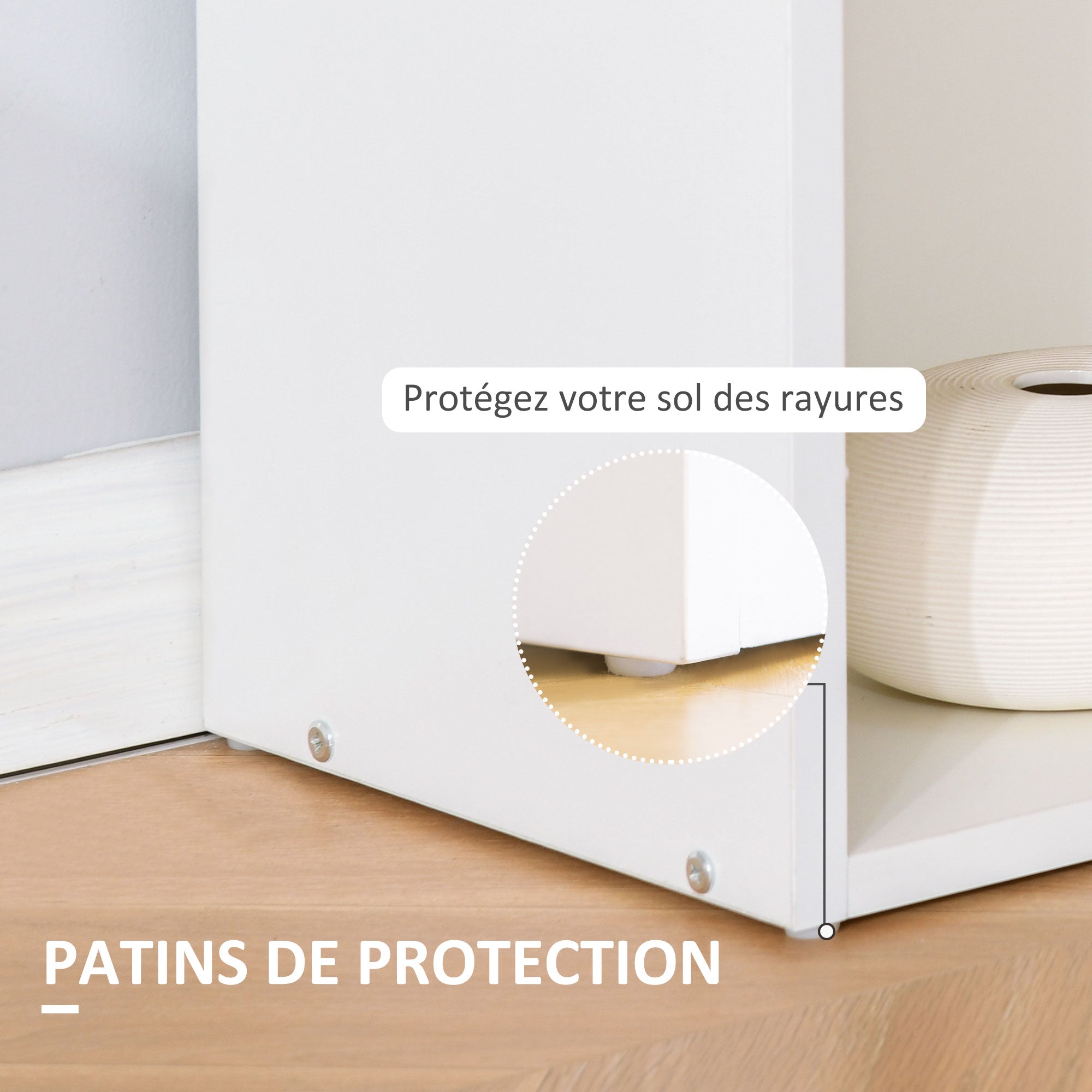 Computer Desk, Desk with Storage, 6 Open Compartments, Computer Table for Bedroom, Studio, 120 x 55 x 120 cm, White