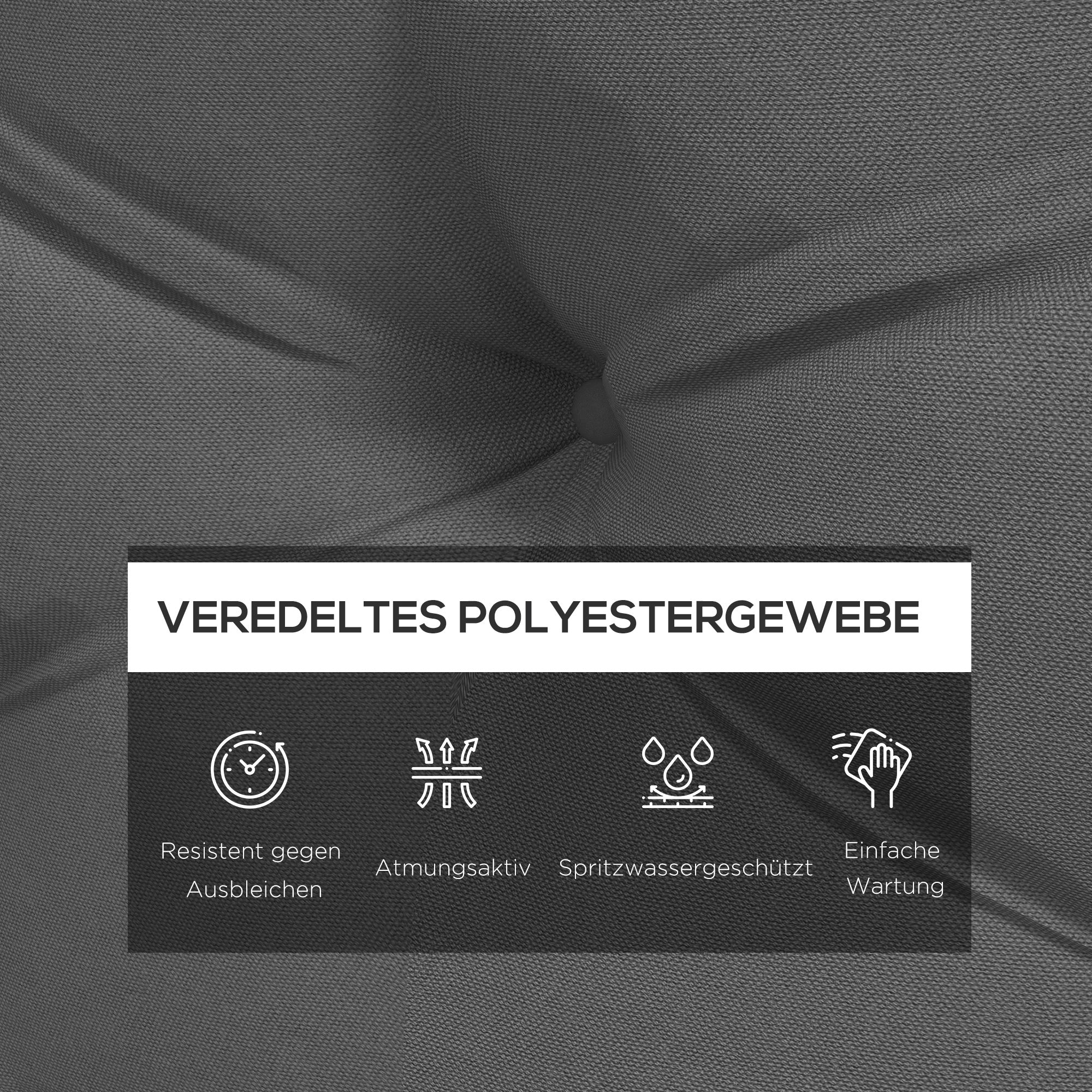 2 Seater Pallet Cushion 120cm x 80cm x 12cm Bench Cushion with UV Protection Seat Cushion Padding Water-Repellent Garden Bench Cushion for Pallet Sofa, Balcony Dark Grey