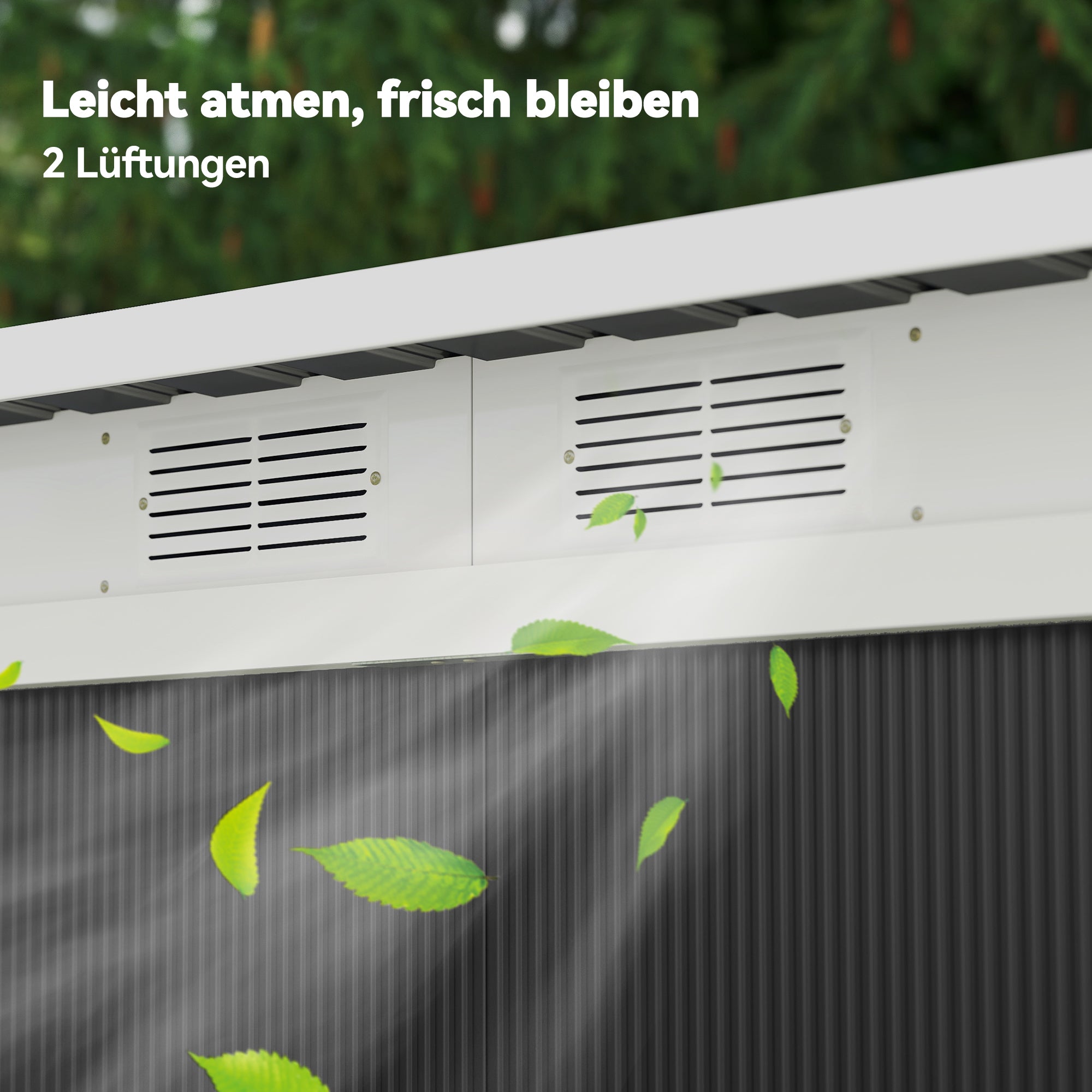 Metal Tool Shed 6.3m³ 280x130x172cm Equipment Shed with Pent Roof Sliding Door Weatherproof Garden House Outdoor Garden Shed Cabinet for Backyard Outdoor Area Anthracite, Dark Gray