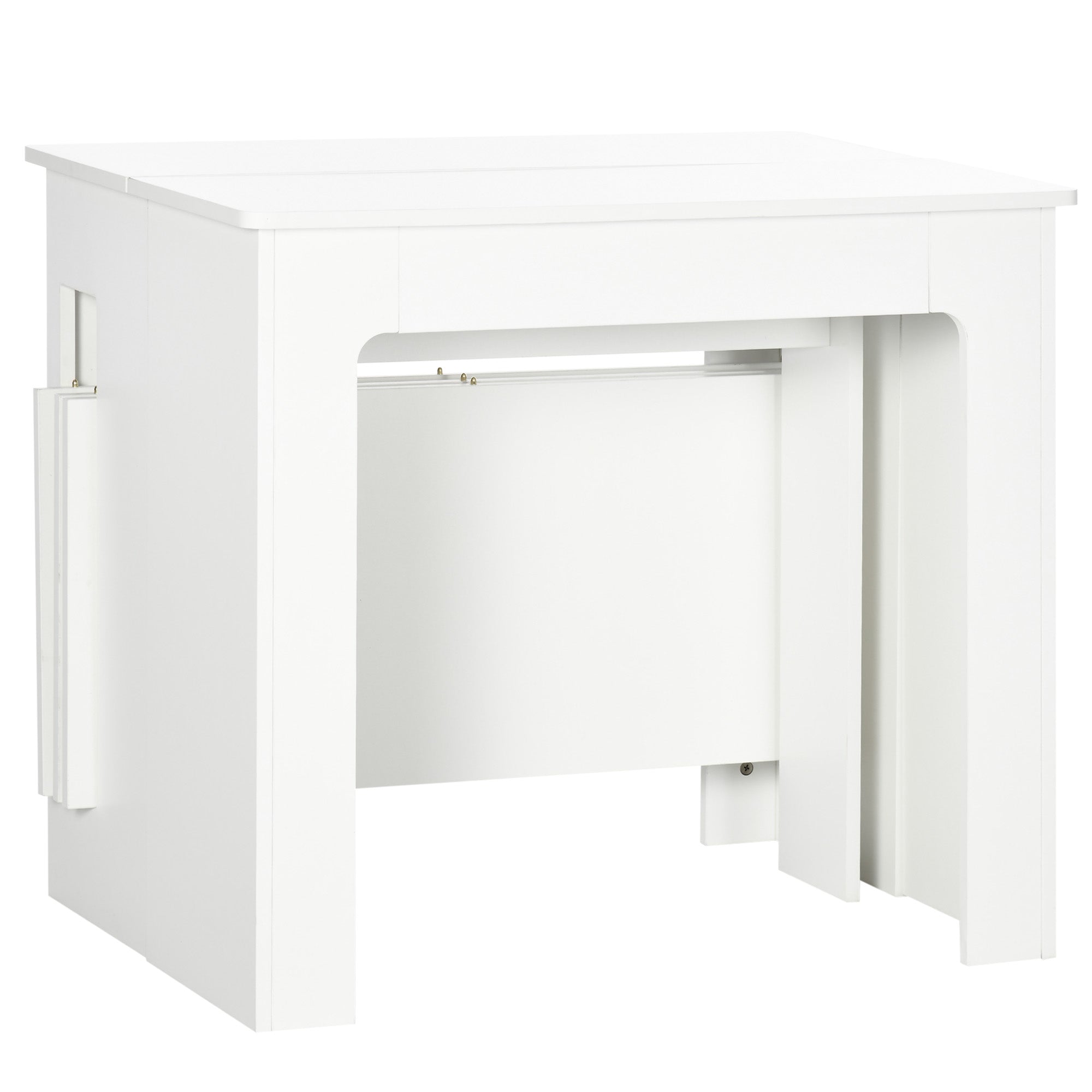 Extendable Dining Table for 4-6 People Console Table with Folding Wings Multifunctional Auxiliary Table for Study Kitchen Load 60 kg 180x85x75 cm White