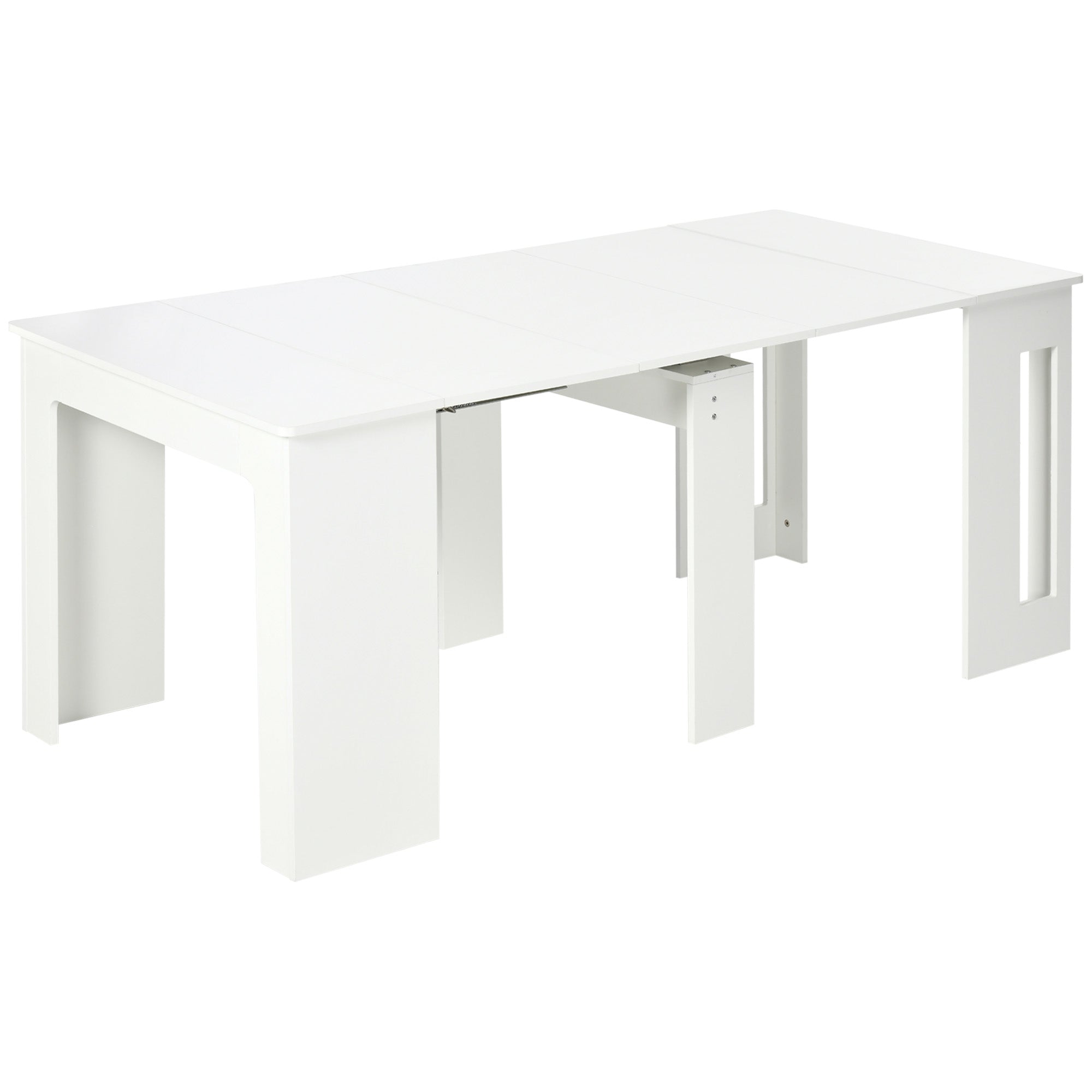 Extendable Dining Table for 4-6 People Console Table with Folding Wings Multifunctional Auxiliary Table for Study Kitchen Load 60 kg 180x85x75 cm White