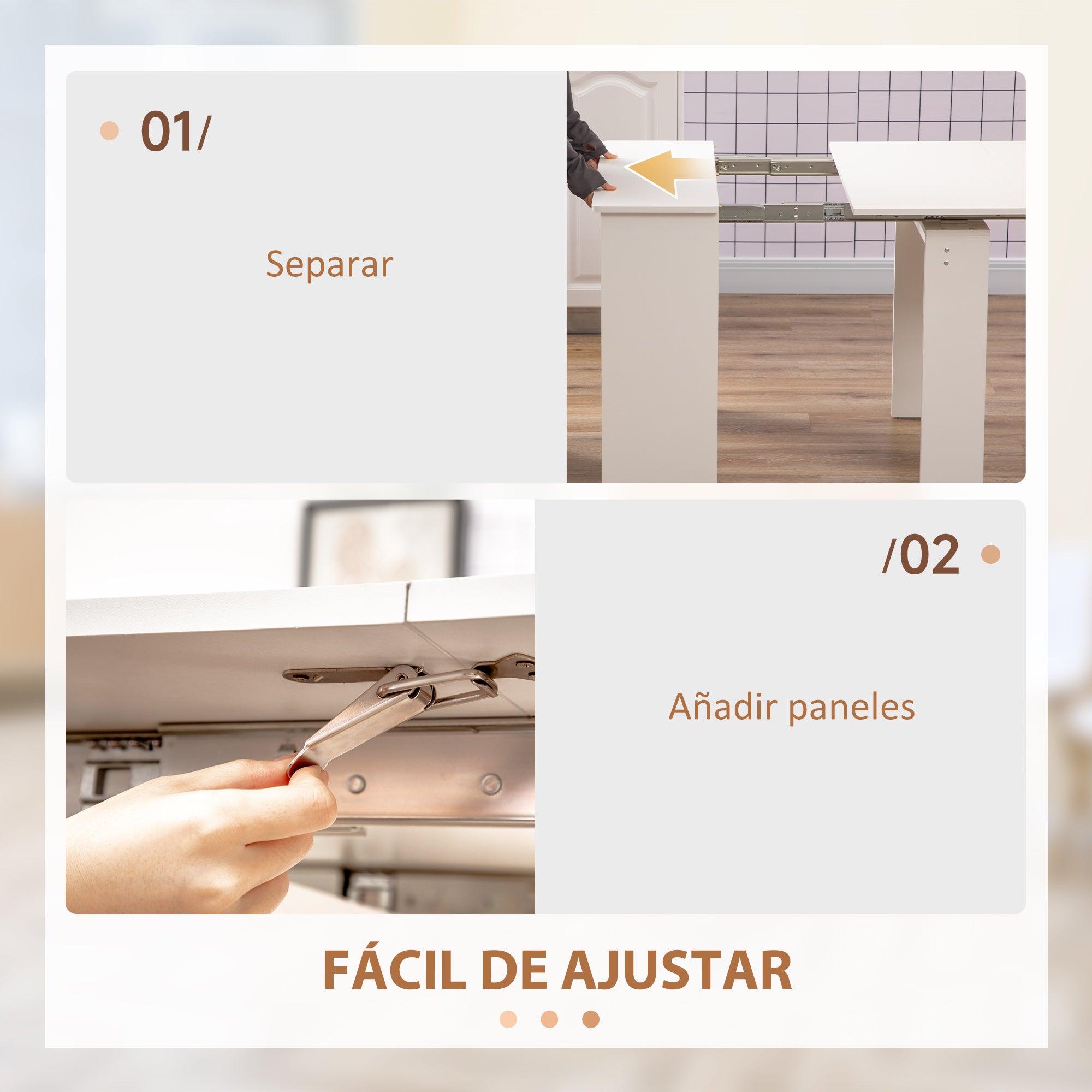 Extendable Dining Table for 4-6 People Console Table with Folding Wings Multifunctional Auxiliary Table for Study Kitchen Load 60 kg 180x85x75 cm White