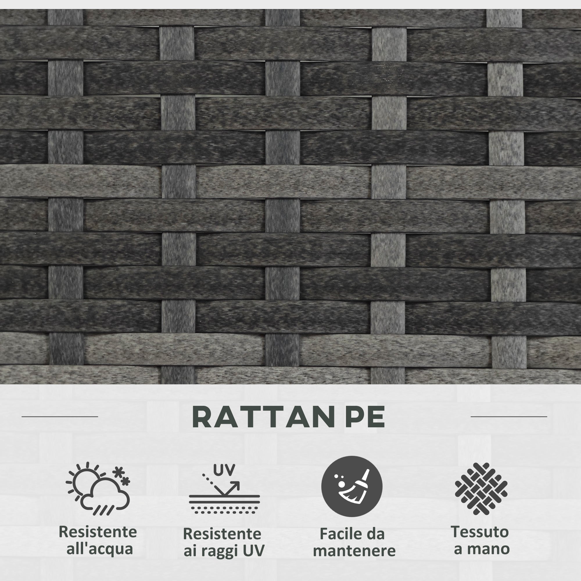 Planter with Trellis for Climbers, Raised Planter with 2 Inner Pots, Steel and PE Rattan Frame, 57x30x107cm, Gray