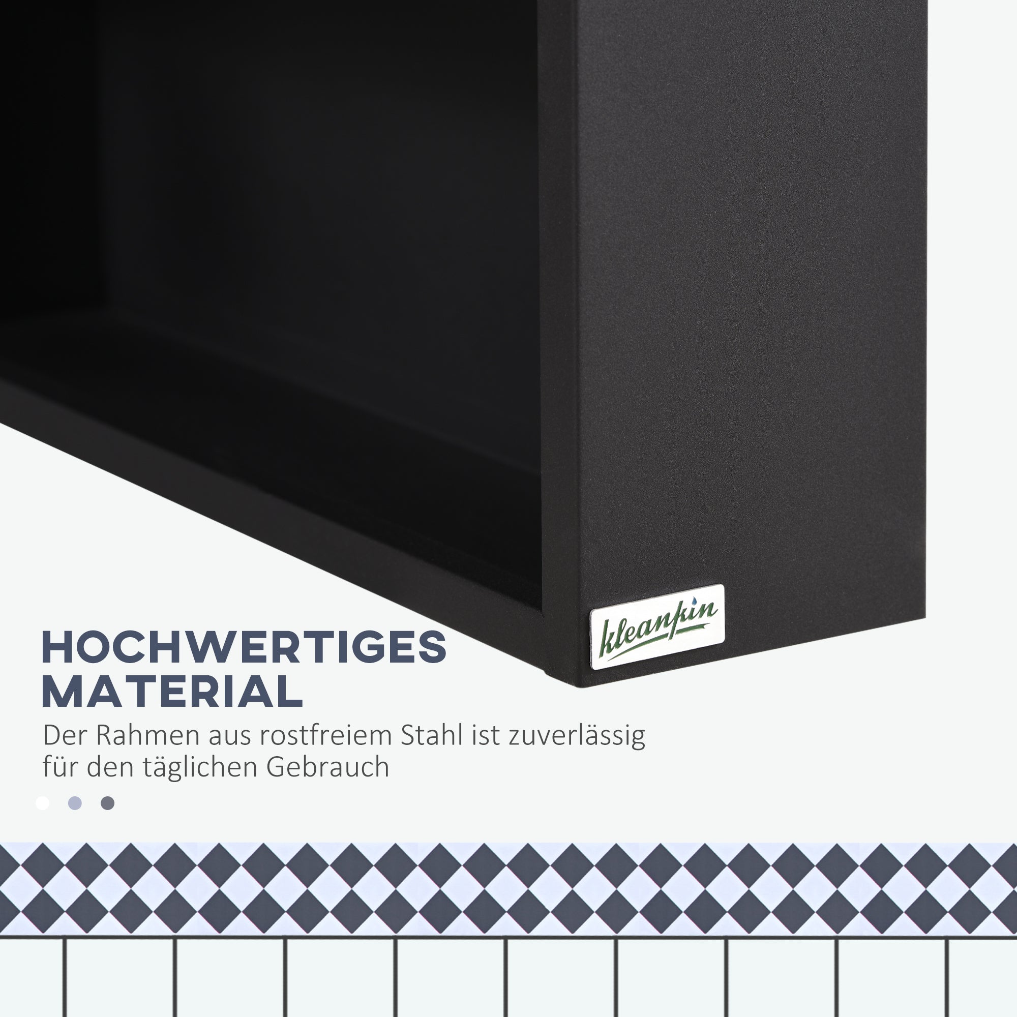 Bathroom Mirror Cabinet, Bathroom Cabinet with Mirror Door, Bathroom Cabinet with 2 Interior Shelves and 1 Open Shelf, Wall-Mounted Cabinet, Black, 46 x 13.5 x 58 cm