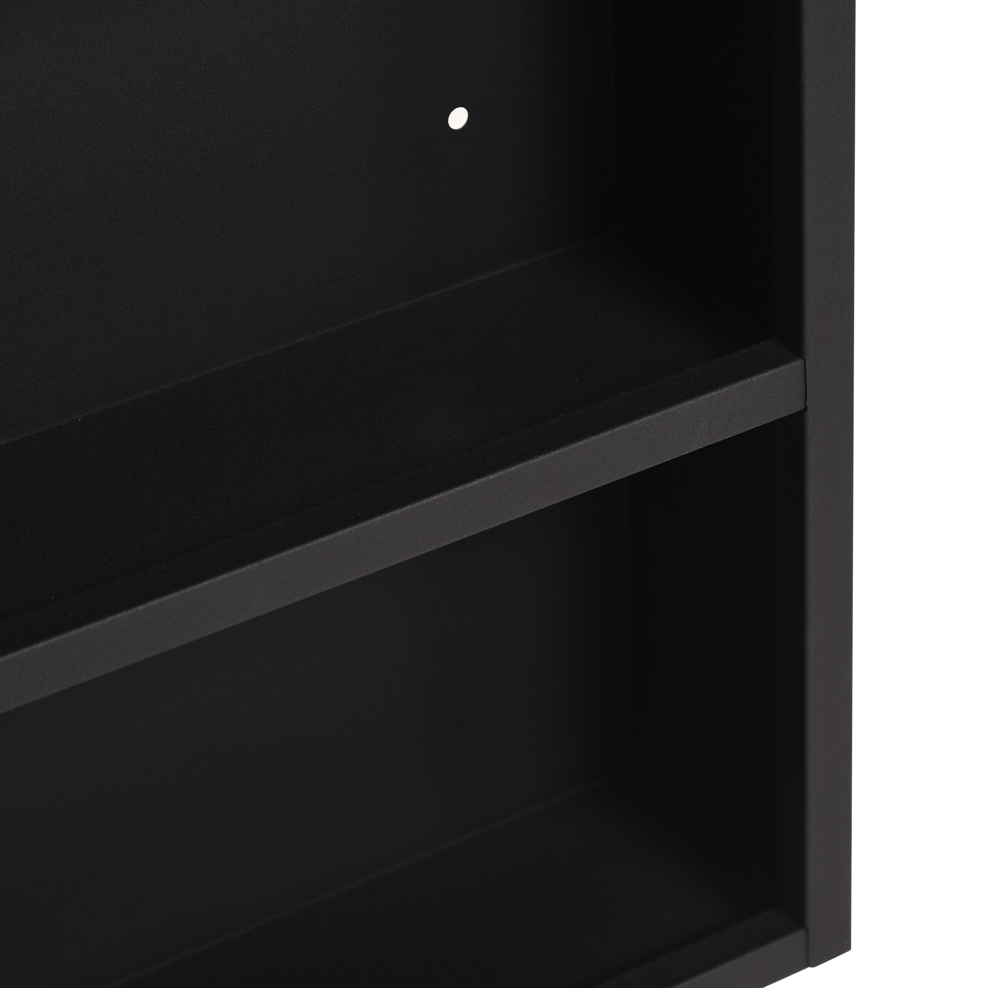 Bathroom Mirror Cabinet, Bathroom Cabinet with Mirror Door, Bathroom Cabinet with 2 Interior Shelves and 1 Open Shelf, Wall-Mounted Cabinet, Black, 46 x 13.5 x 58 cm