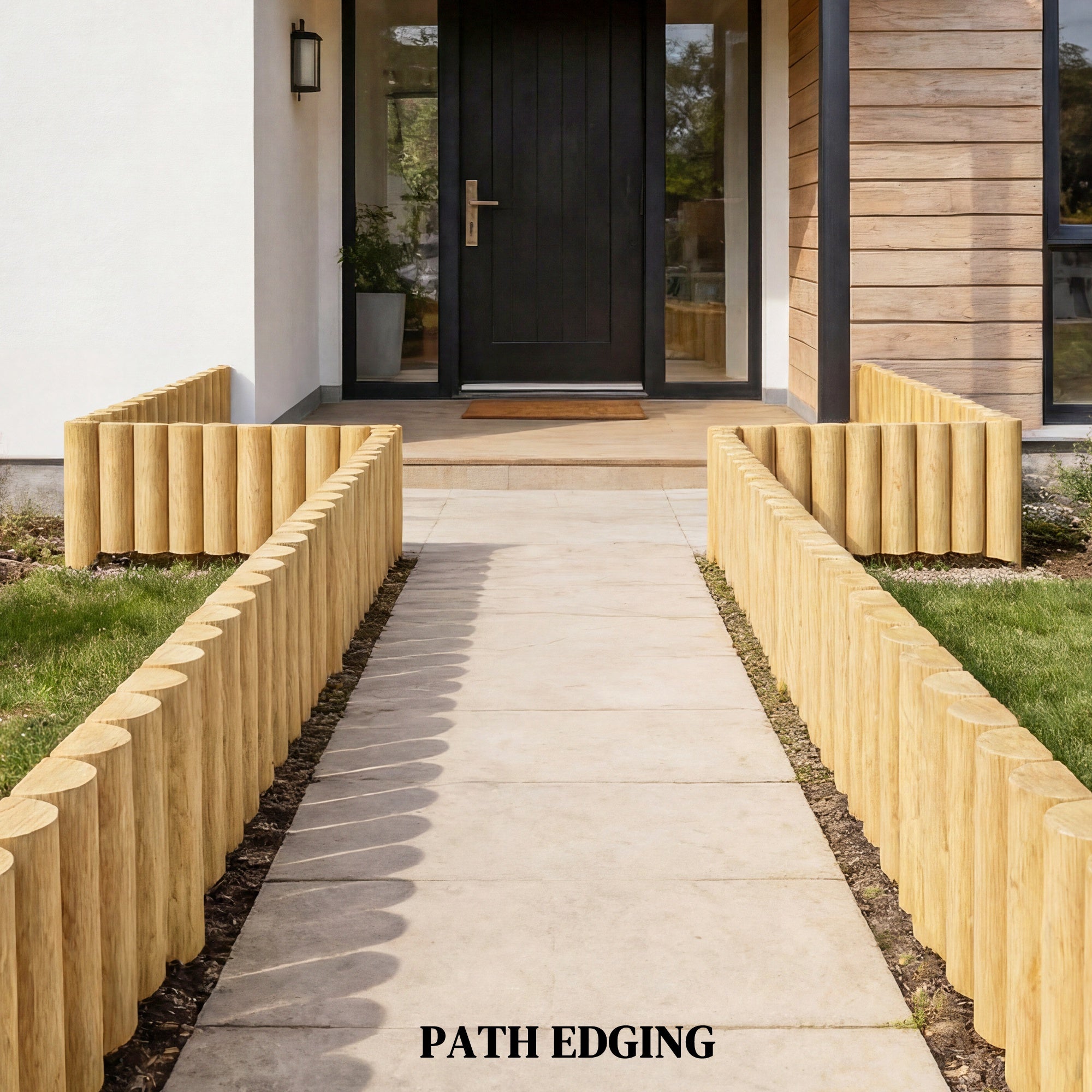 Wooden Garden Fence 69.3 x 11.8 in — Fence Panels, Pet Barrier, Landscape Border for Flowerbeds, Natural Wood