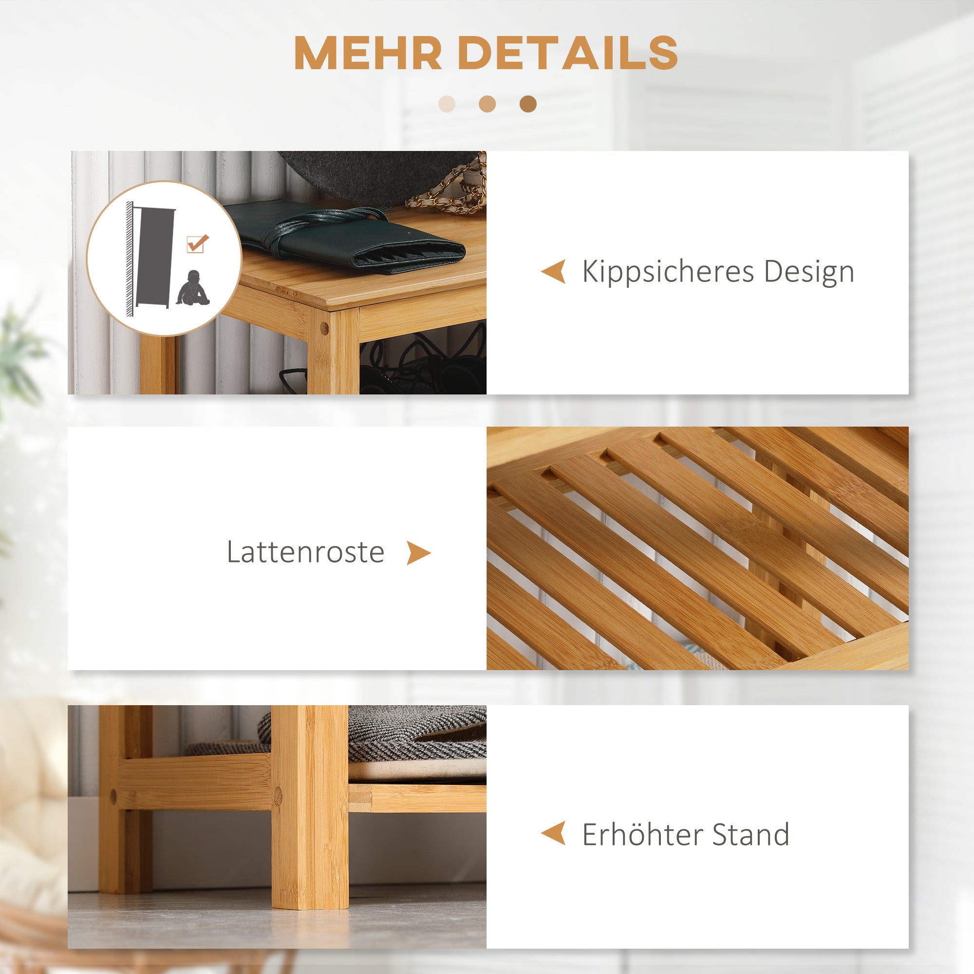 Shoe Rack, Shoe Stand with 5 Levels, Shoe Organizer for max. 20 Pairs of Shoes, Shoe Shelf for Entryway, Hallway, Bamboo, 80 x 29 x 82 cm, Natural