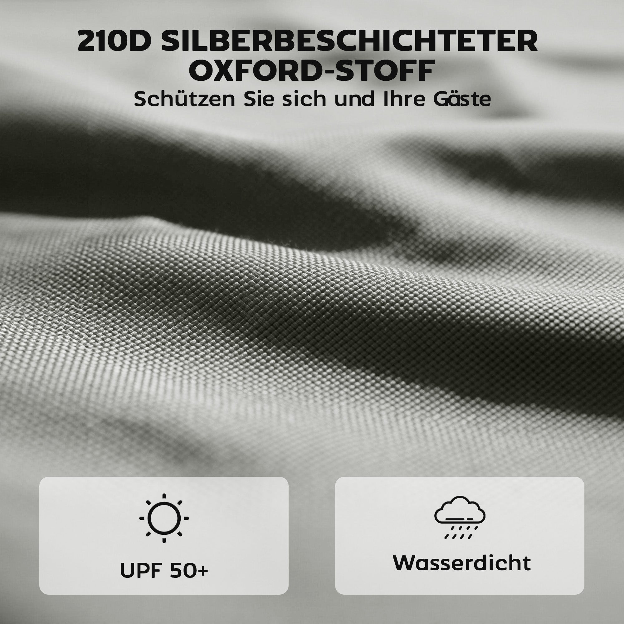 3-Pack Gazebo Sidewalls for 3 x 3 m (10 x 10 ft) — Zippered, UPF50+, Water-Resistant 210D Oxford Fabric, Light Gray