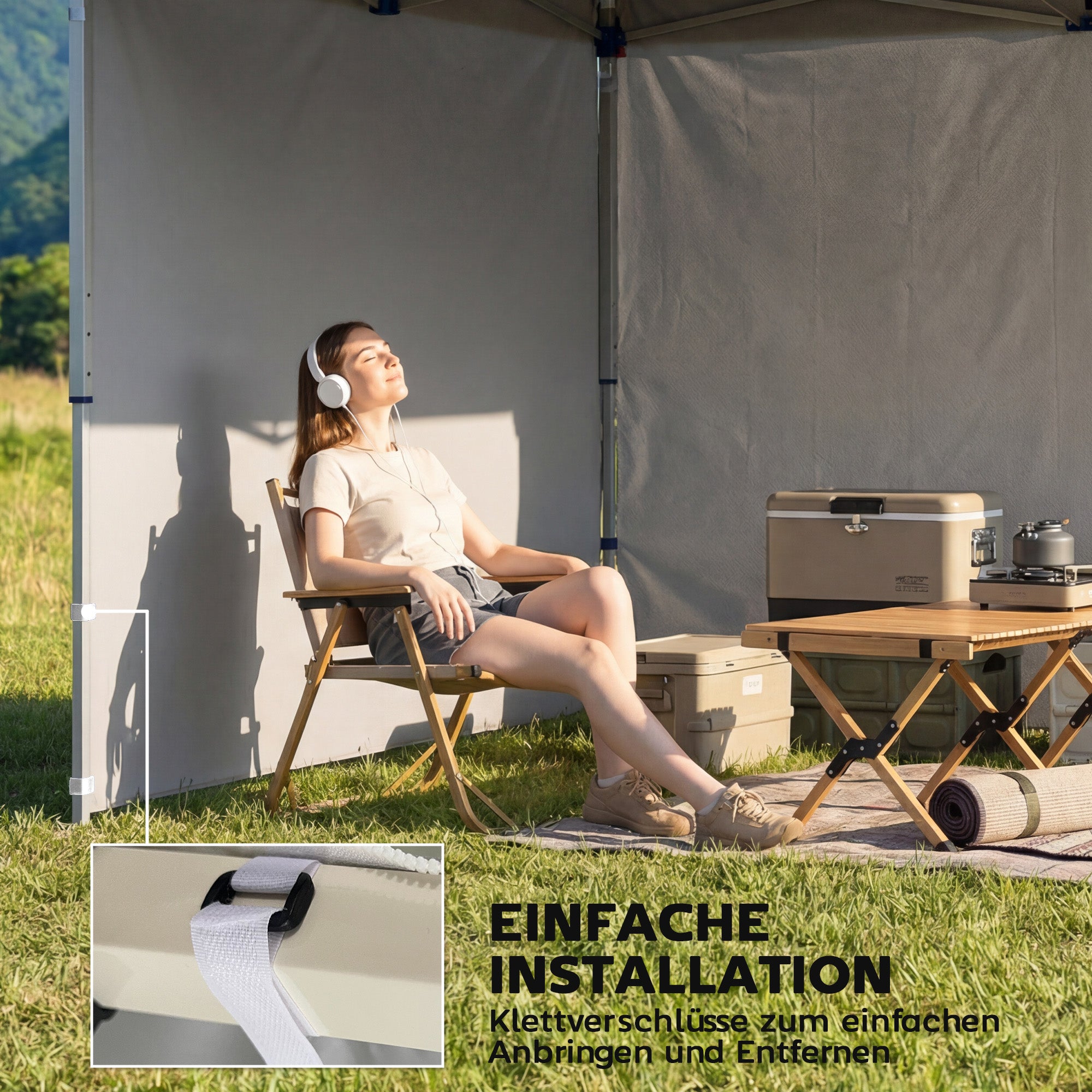 3-Pack Gazebo Sidewalls for 3 x 3 m (10 x 10 ft) — Zippered, UPF50+, Water-Resistant 210D Oxford Fabric, Light Gray