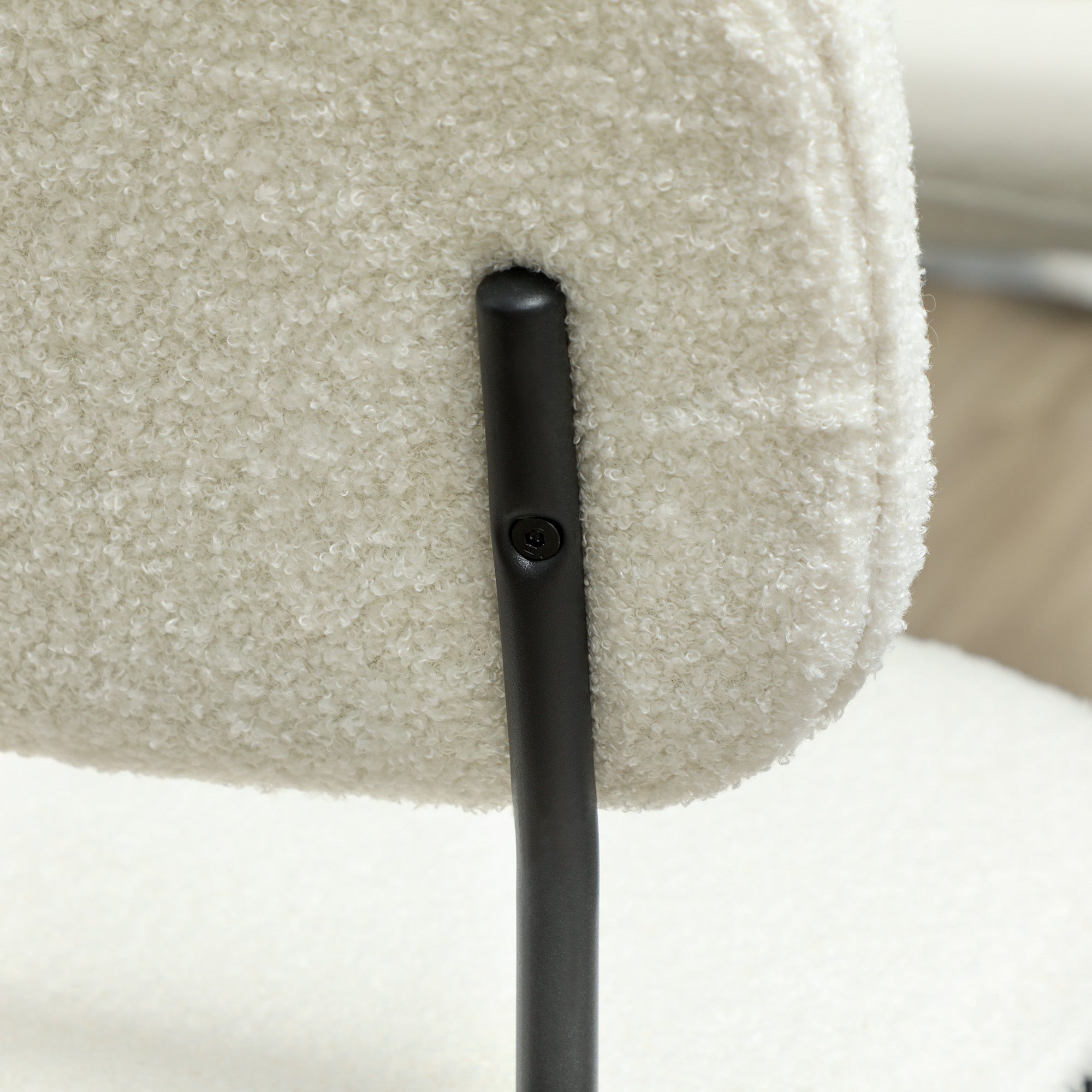 Dining Chairs Set of 4, Kitchen Chair with Backrest, Upholstered Chair with Velvet Look and Steel Legs, Modern Living Room Chair for Dining Room, Kitchen, Living Room, White