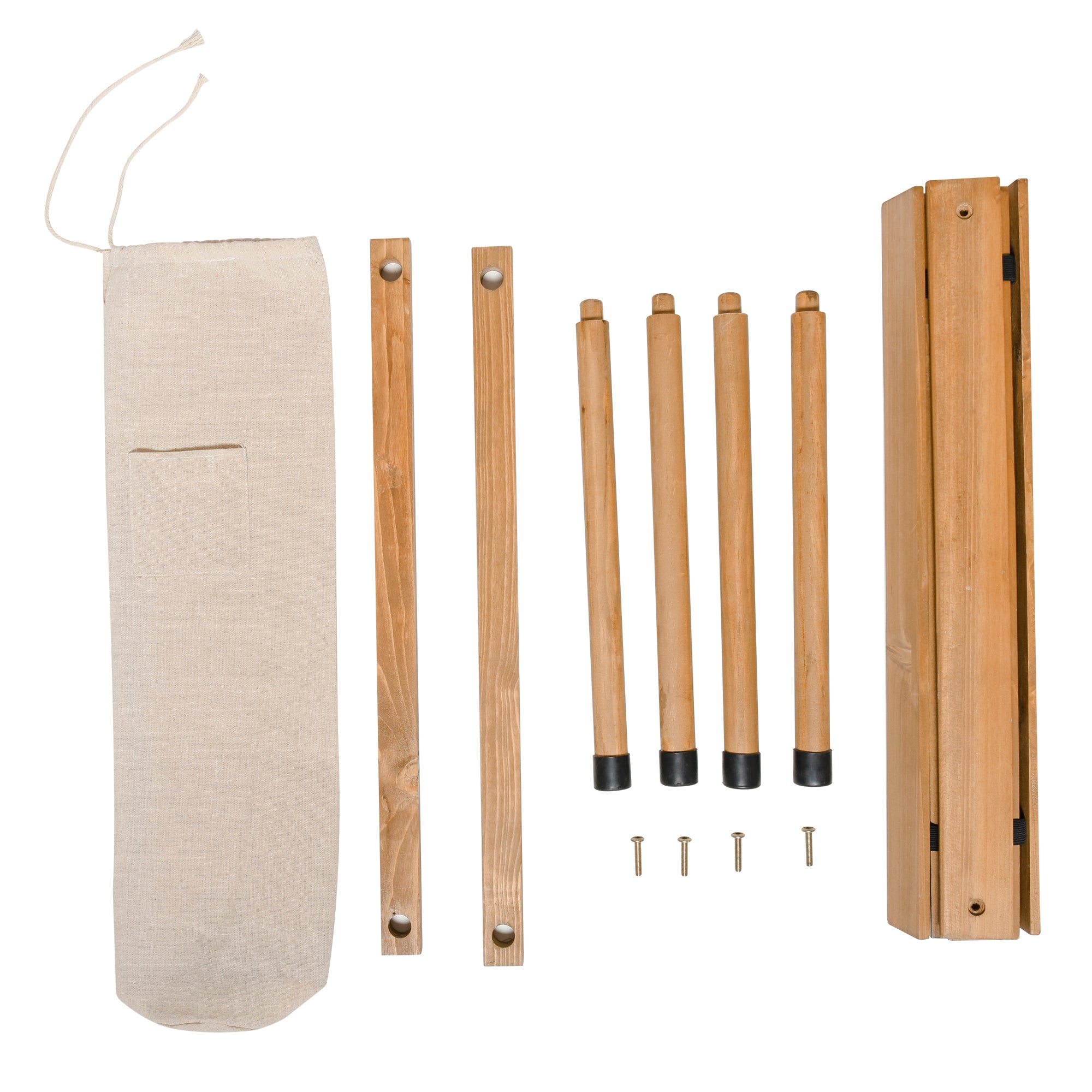 Foldable Garden Coffee Table Camping Table Slatted Plate 23"L x 23"W x 16"H Transport Bag Included Pre-Oiled Pine Wood Quick Assembly