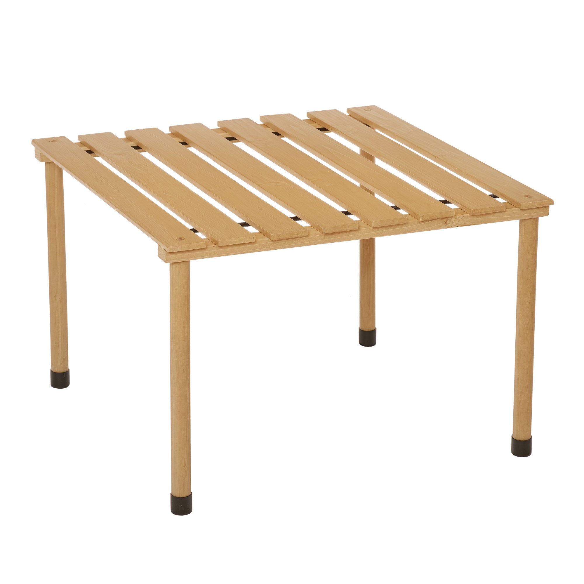Foldable Garden Coffee Table Camping Table Slatted Plate 23"L x 23"W x 16"H Transport Bag Included Pre-Oiled Pine Wood Quick Assembly