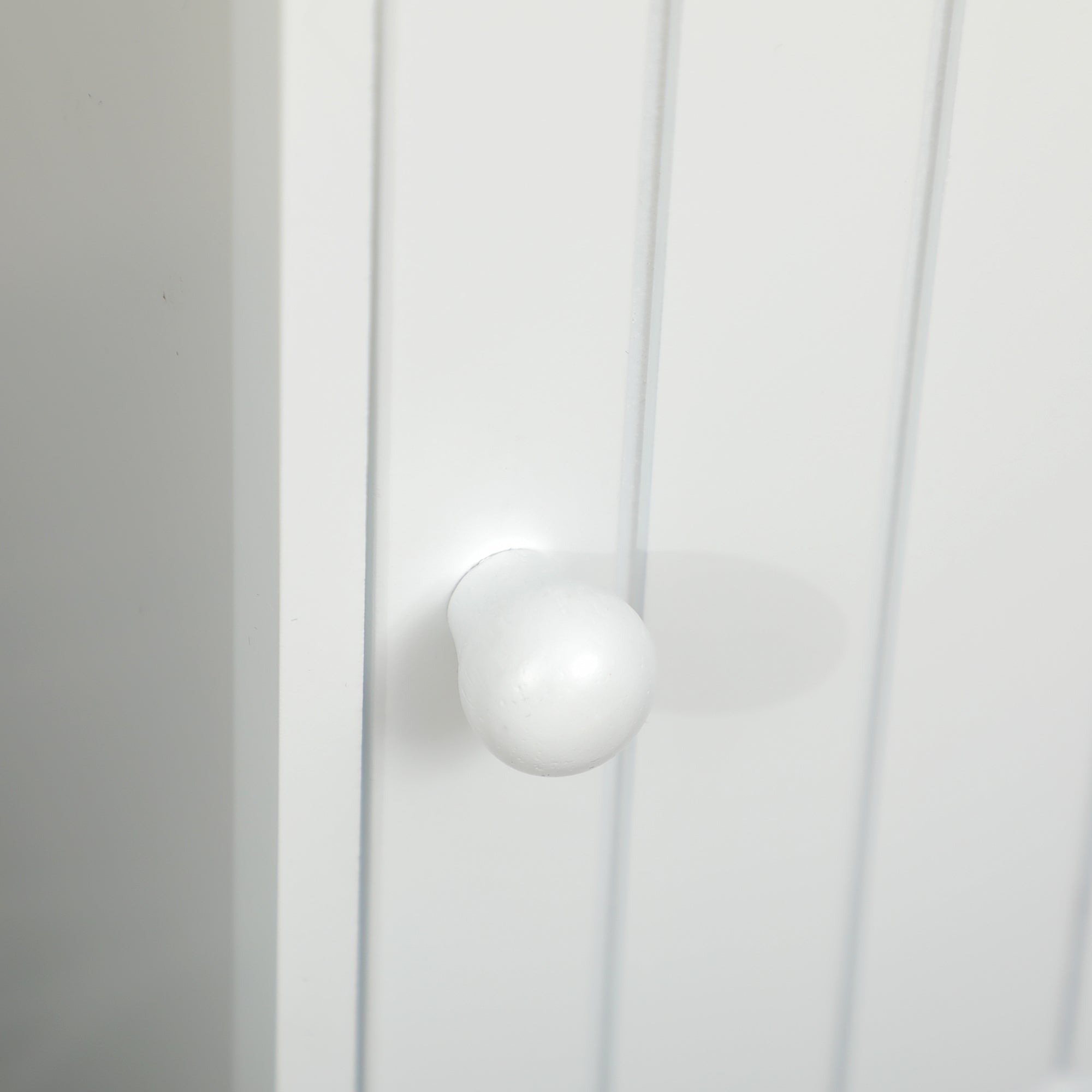 Space-Saving White MDF Bathroom Cabinet with Toilet Paper Area and Cabinet, 19x15x56 cm