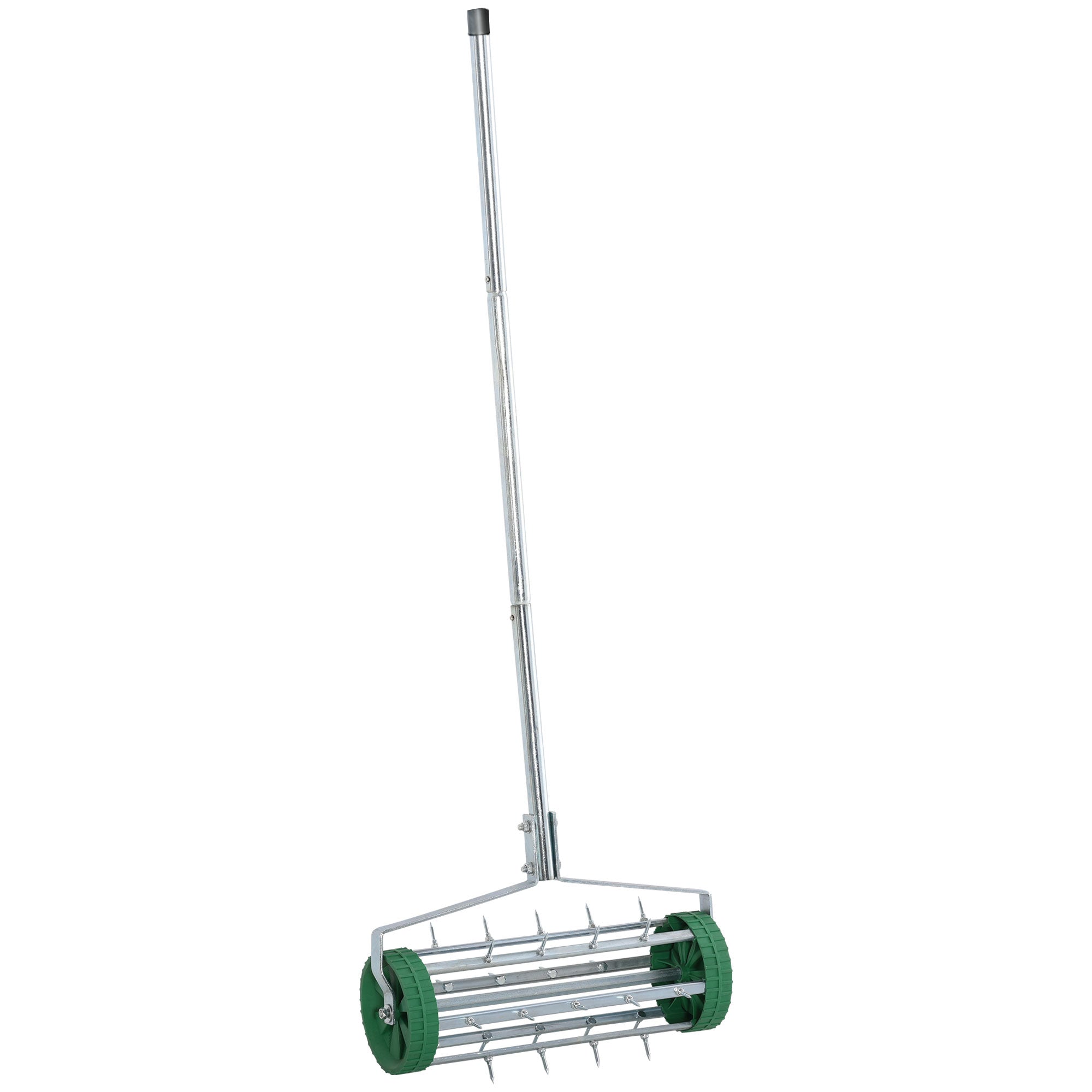 Lawn Aerator Roller with Telescopic Handle 98L x 45W x 87H cm Green