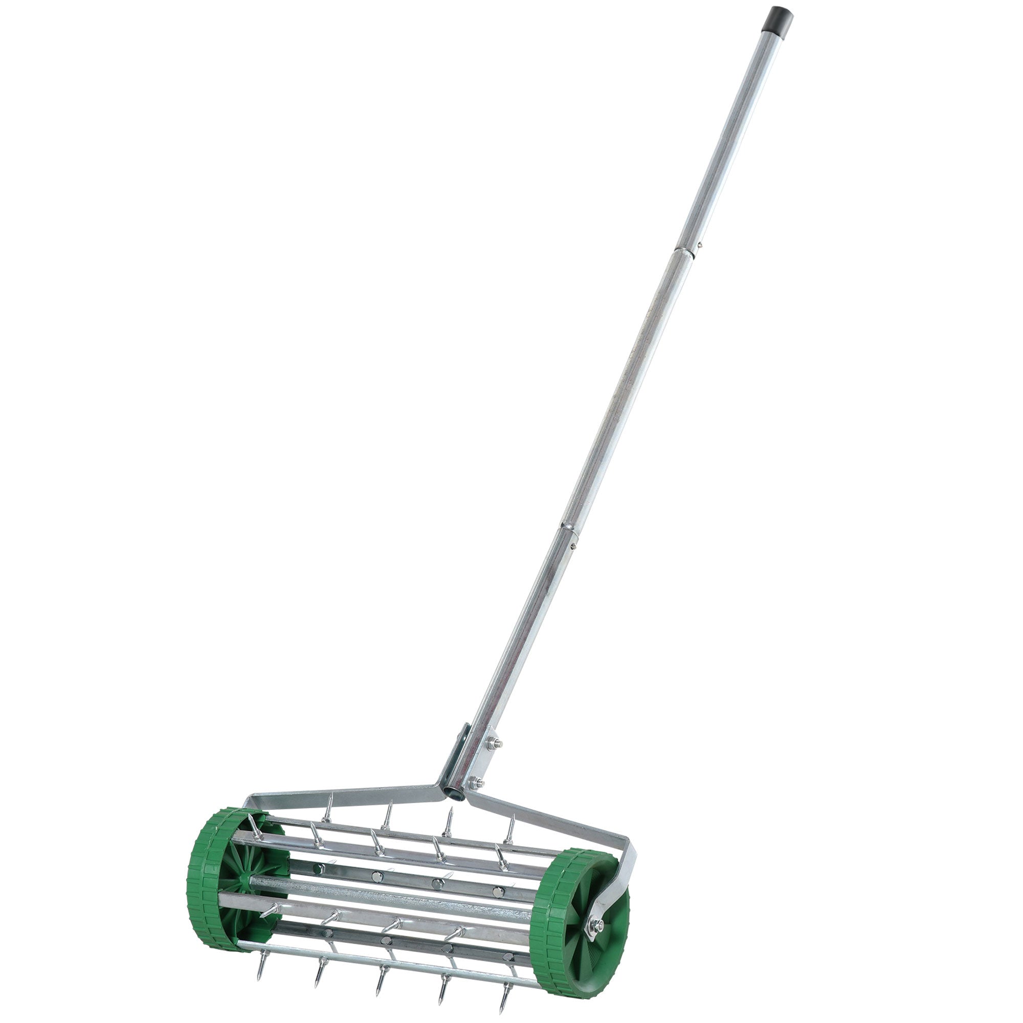 Lawn Aerator Roller with Telescopic Handle 98L x 45W x 87H cm Green