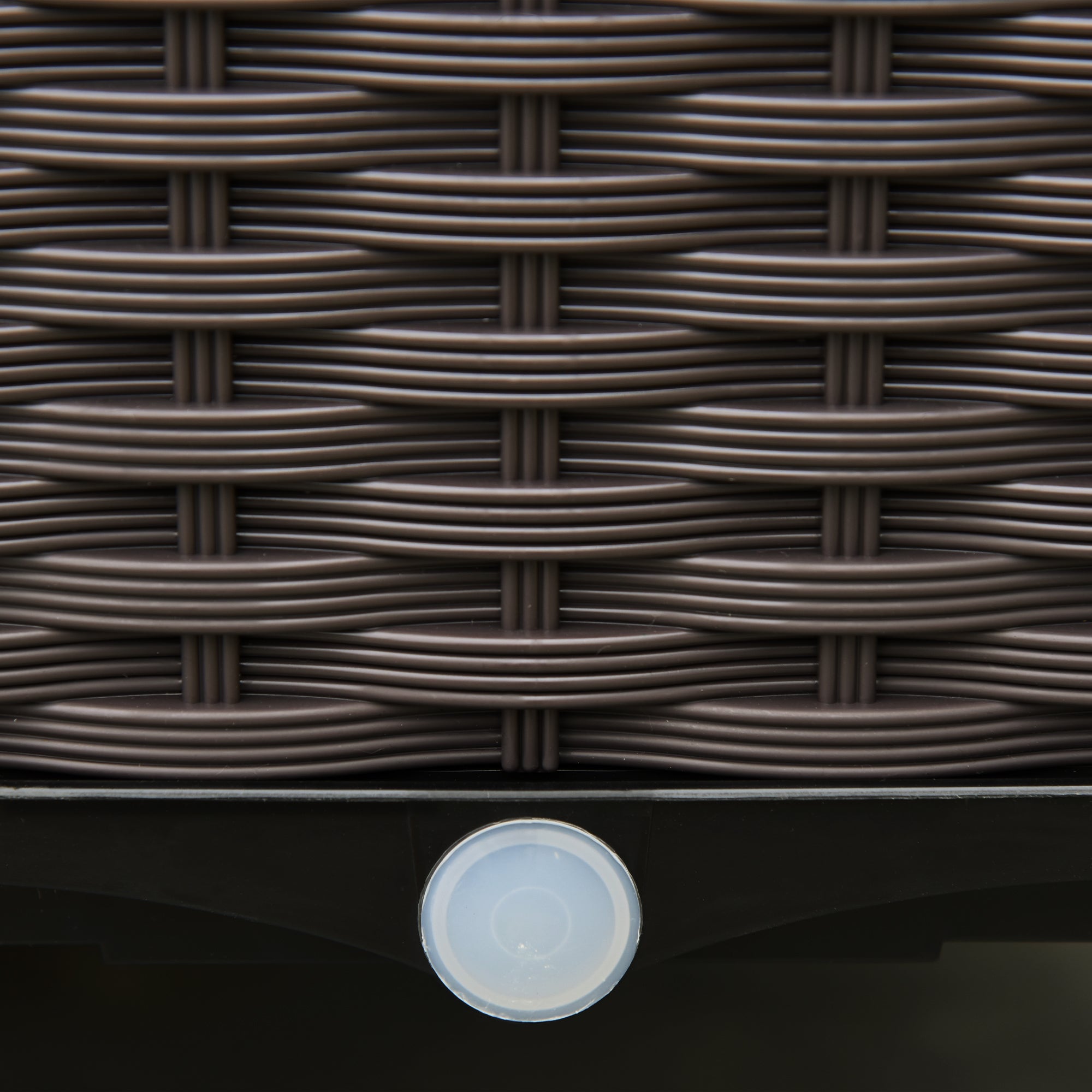 Raised Bed 4-Piece Planter Box with Drainage Holes Rattan-Look Planter DIY Brown 40 x 40 x 44 cm