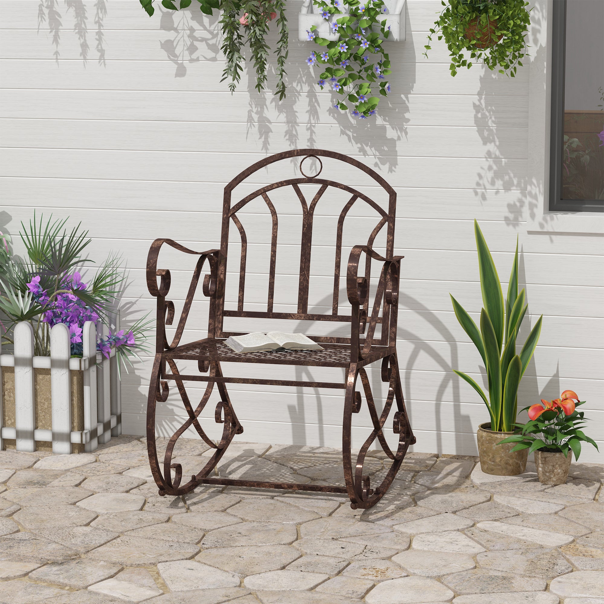 Rocking Chair Garden Swing Sessel Swinging Chair Metal Relax Chair