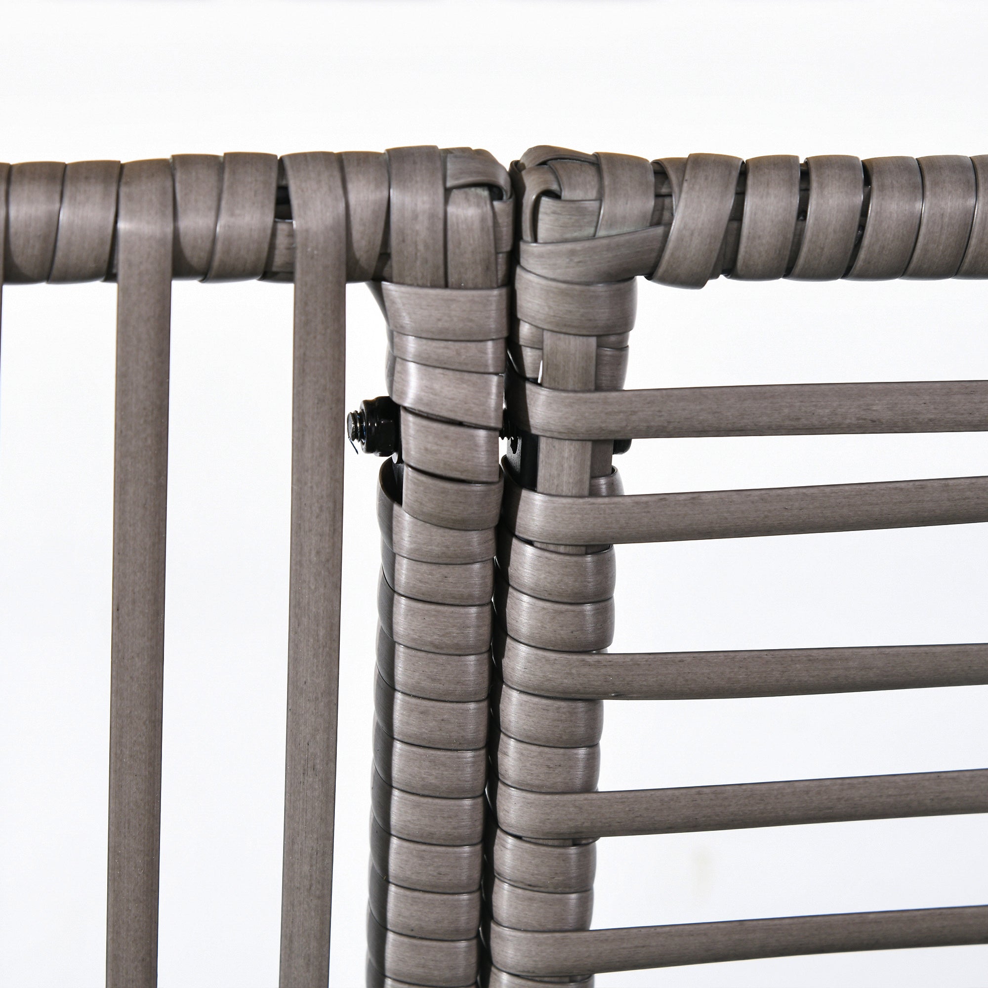 Planter with Trellis Raised Planter Stand for Plants with Trellis Rectangular Flower Box in Woven PE Resin and Steel dim. 103L x 29W x 103H cm Gray