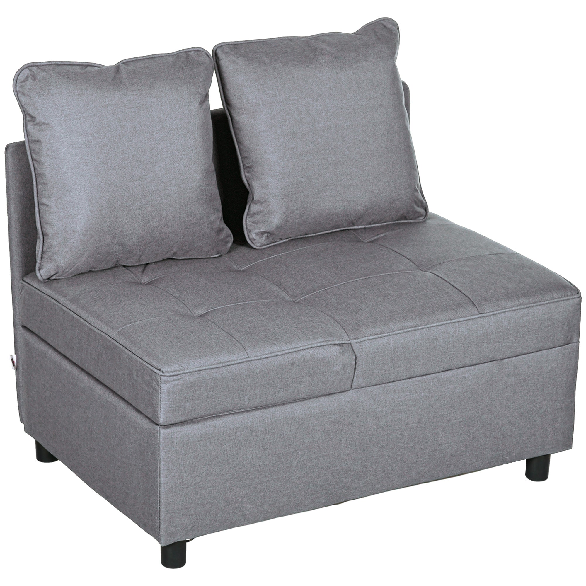 Sleeper Chair 3-in-1 Pull-Out Sofa Bed with Bed Function 2 Seater Sofa with Adjustable Backrest, Side Pocket, Cushion, Casters, up to 300 kg, for small space Dark Gray
