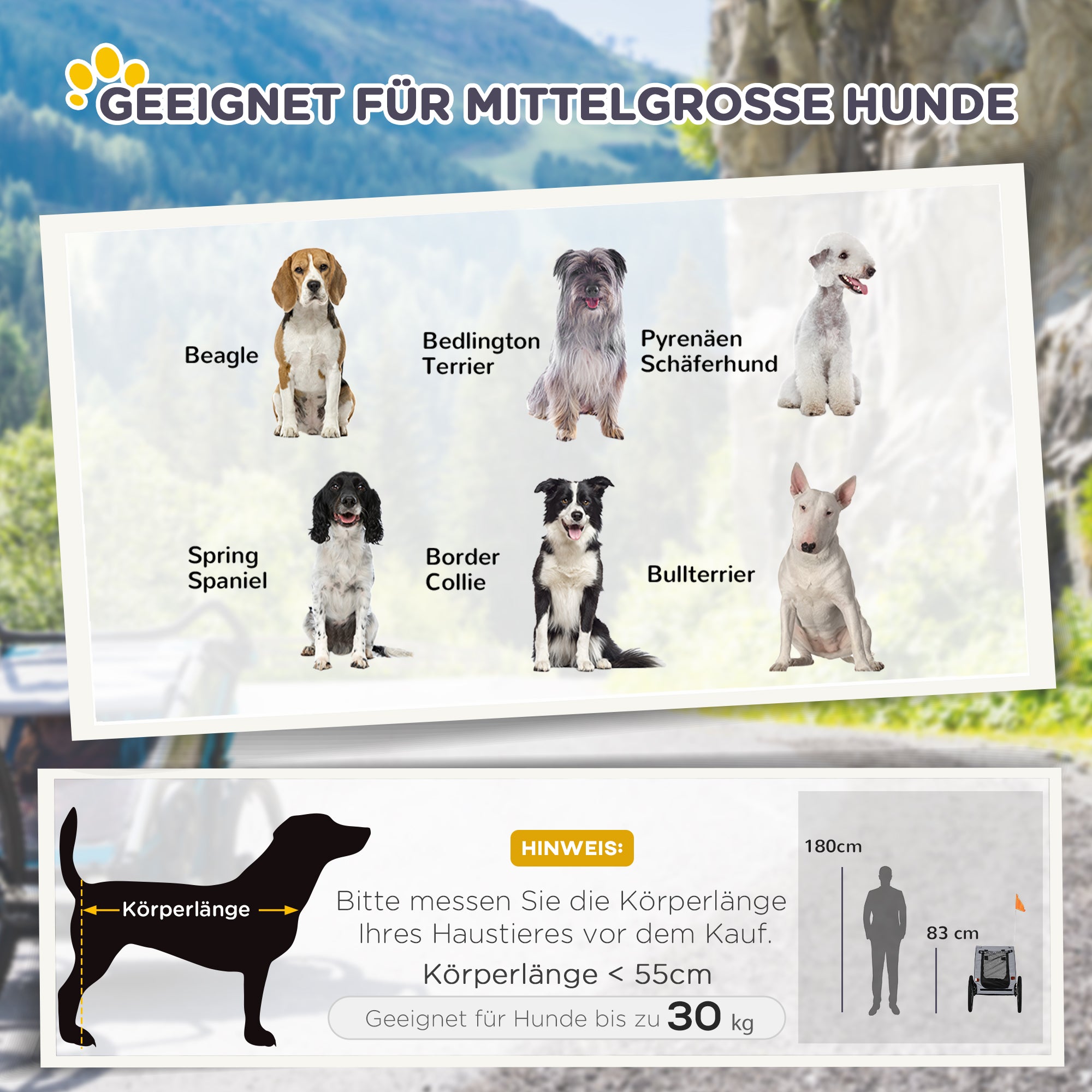 Dog Trailer, Foldable Pet Bike Trailer, Quick Release Wheels, Water Resistant, Oxford Fabric, Steel, 140 x 71 x 83 cm, Black