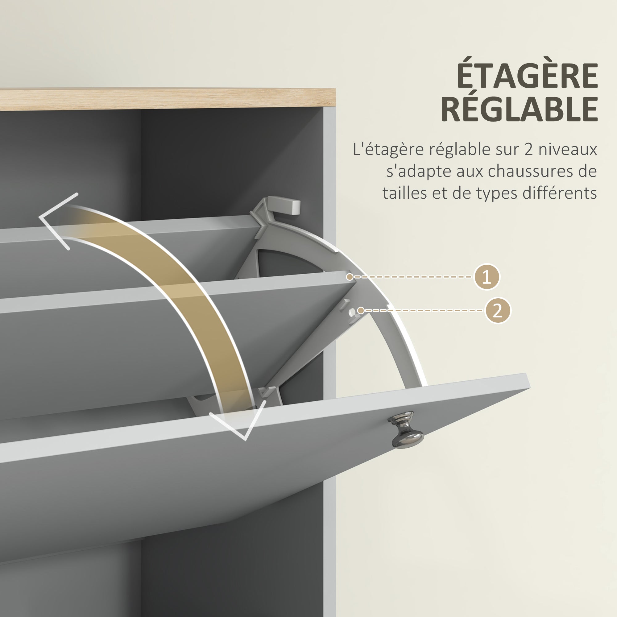 Shoe Cabinet for 24 Pairs, Narrow Shoe Cabinet, Entryway Furniture with 3 Tilting Drawers and Adjustable Shelves, for Hallway and Entrance, 80x23.5x121cm, Gray