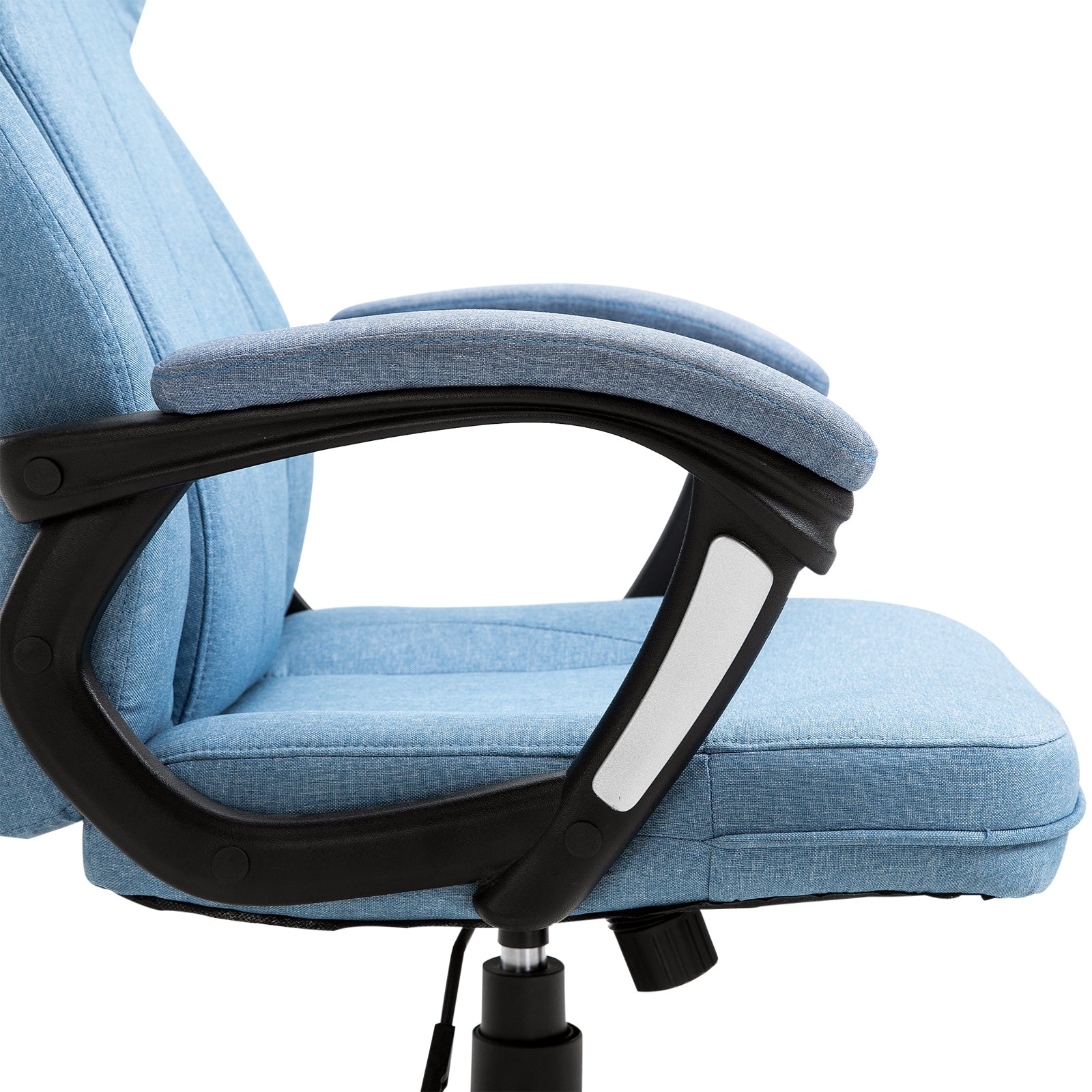 Office Chair Computer Chair Swivel Chair Height-Adjustable Rocking Function with Headrest and Padded Armrests Ergonomic Light Blue Linen 26 x 29.5 x 43.3–47.2 inches
