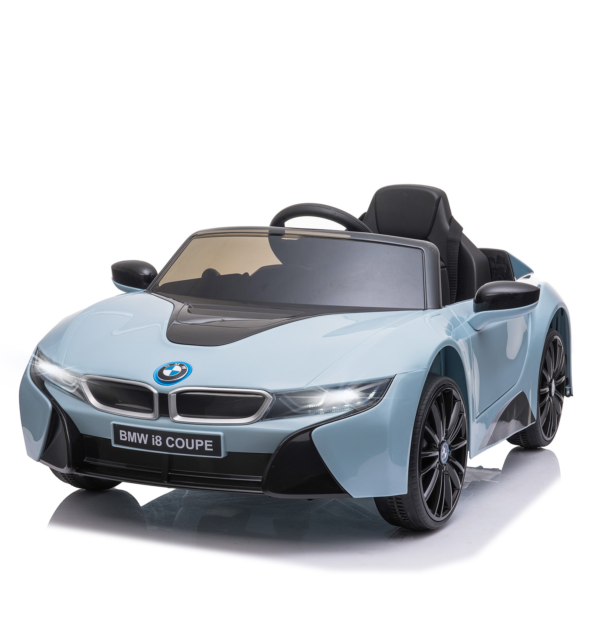Electric Car for Kids 3-8 years 6V BMW I8 Coupe License with Remote Control, 2 Doors, Lights and Music, Electric Car in PP and Metal, 115x72.5x46 cm, Blue