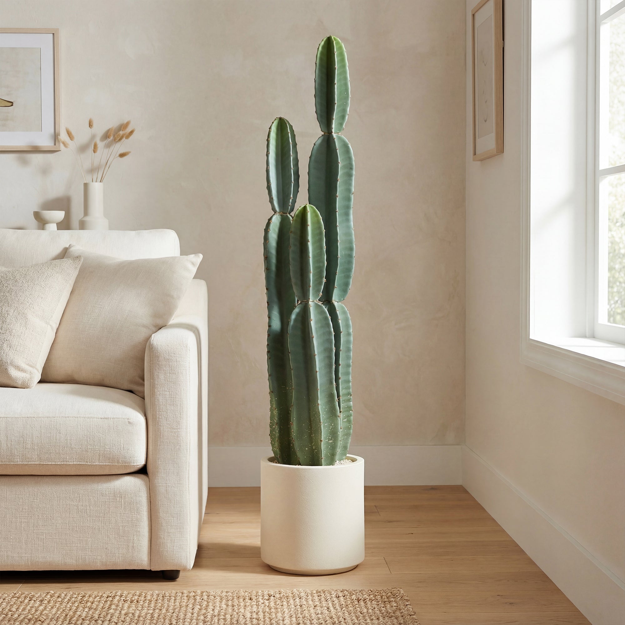 44 in (111 cm) Artificial Potted Cactus — Realistic Large Indoor Plant for Living Room, Bedroom, Office, Patio