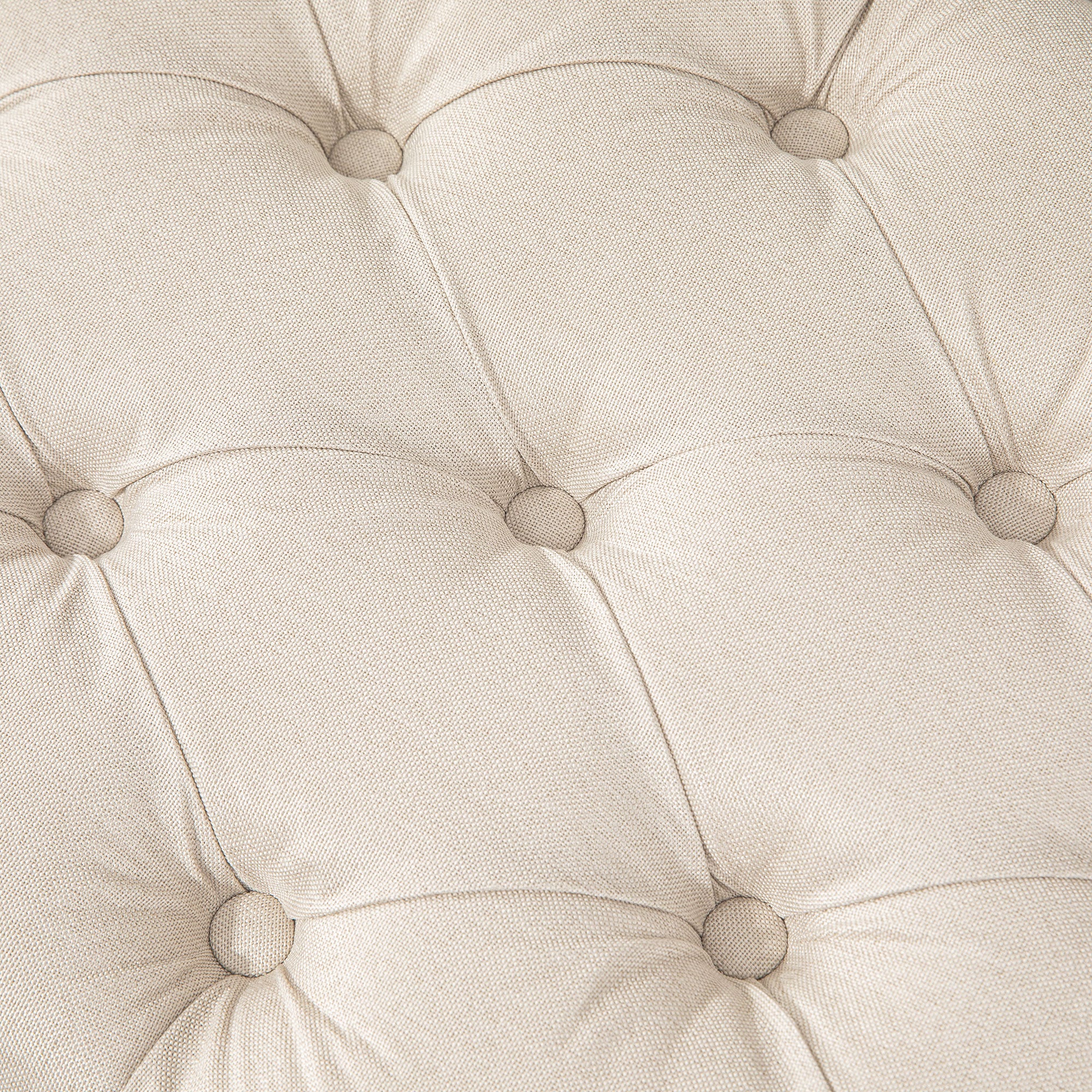 Bench, Upholstered Bench with Linen Look, Wooden Legs, Bed Bench for Bedroom, Living Room, Hallway, 120 x 41 x 48 cm, Cream