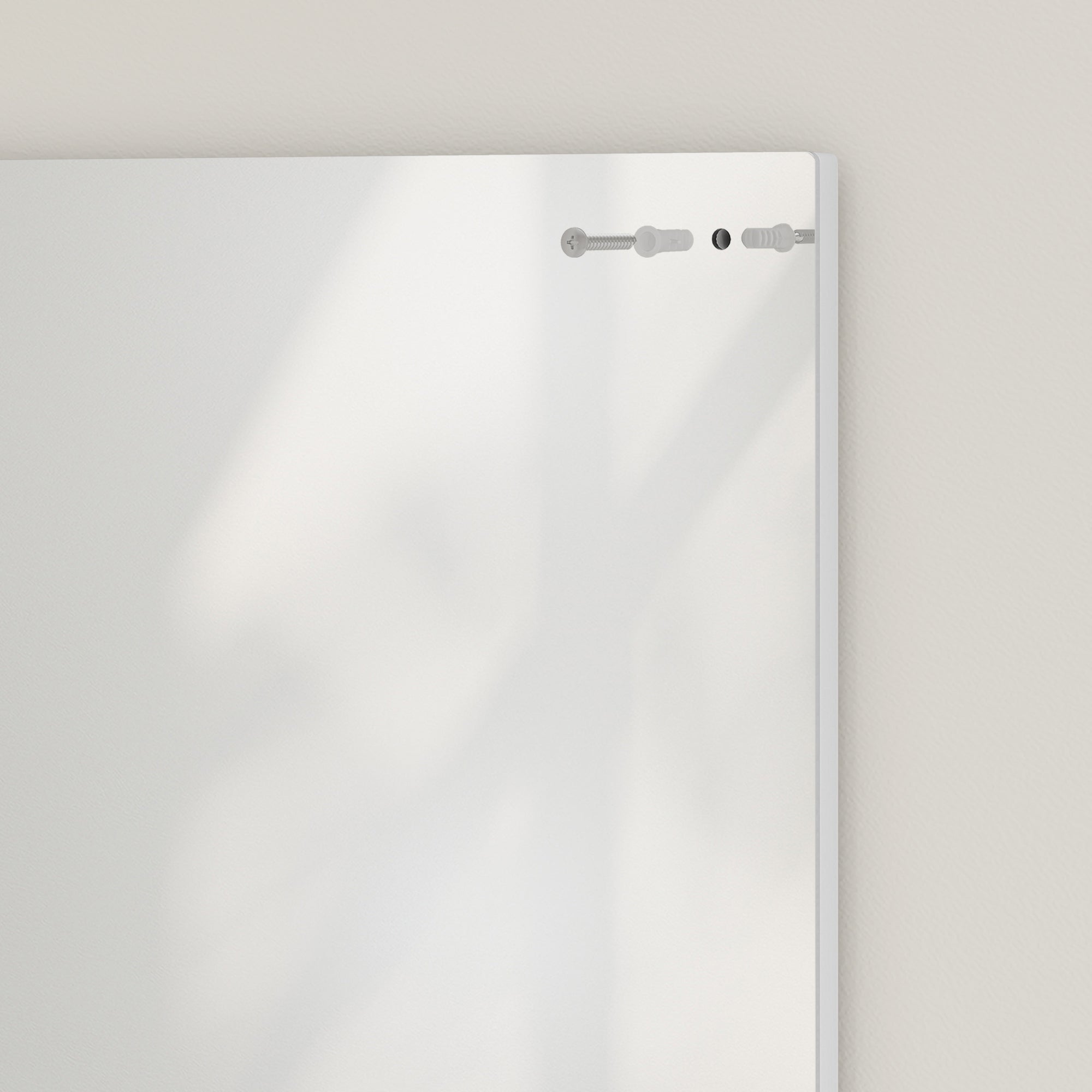 Wall Mirror with Shelf, 19.7 x 23.6 in (50 x 60 cm) — Modern Bathroom & Entryway Mirror, White