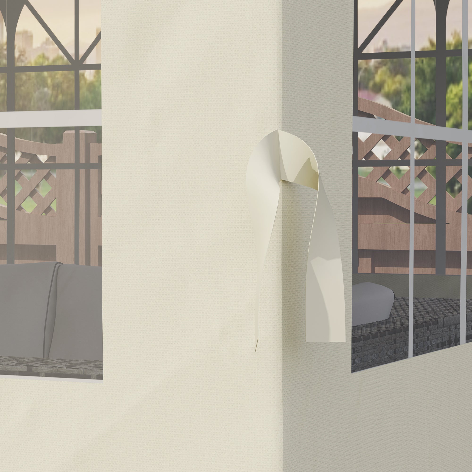 4 Side Walls for Gazebo 3x3m Canopy Walls with Hooks 8 Windows UV Protection Replacement Side for Outdoor Garden Party Cream