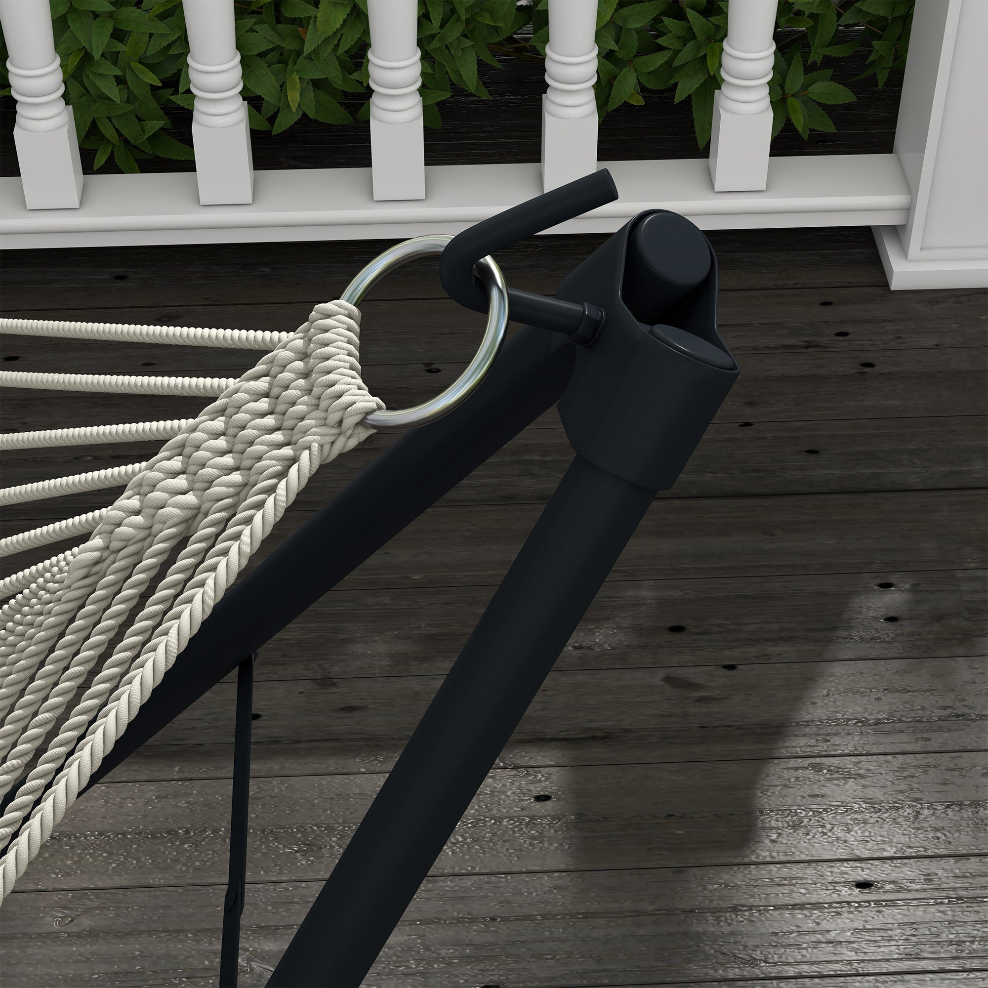 Hammock Stand, Hanging Chair Stand, Hammock Stand with Hammock, Carrying Bag, up to 120kg Capacity, Steel, 263 x 89 x 100 cm, Black