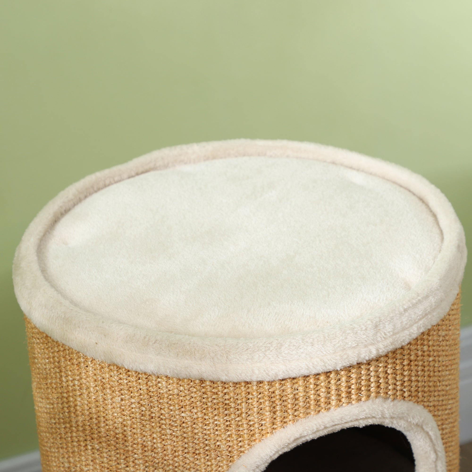 Scratching Barrel, 60 cm High Cat Barrel with 2 Caves, Scratching Post, Cat Tower made of Sisal, for Cat up to 5 kg, Brown