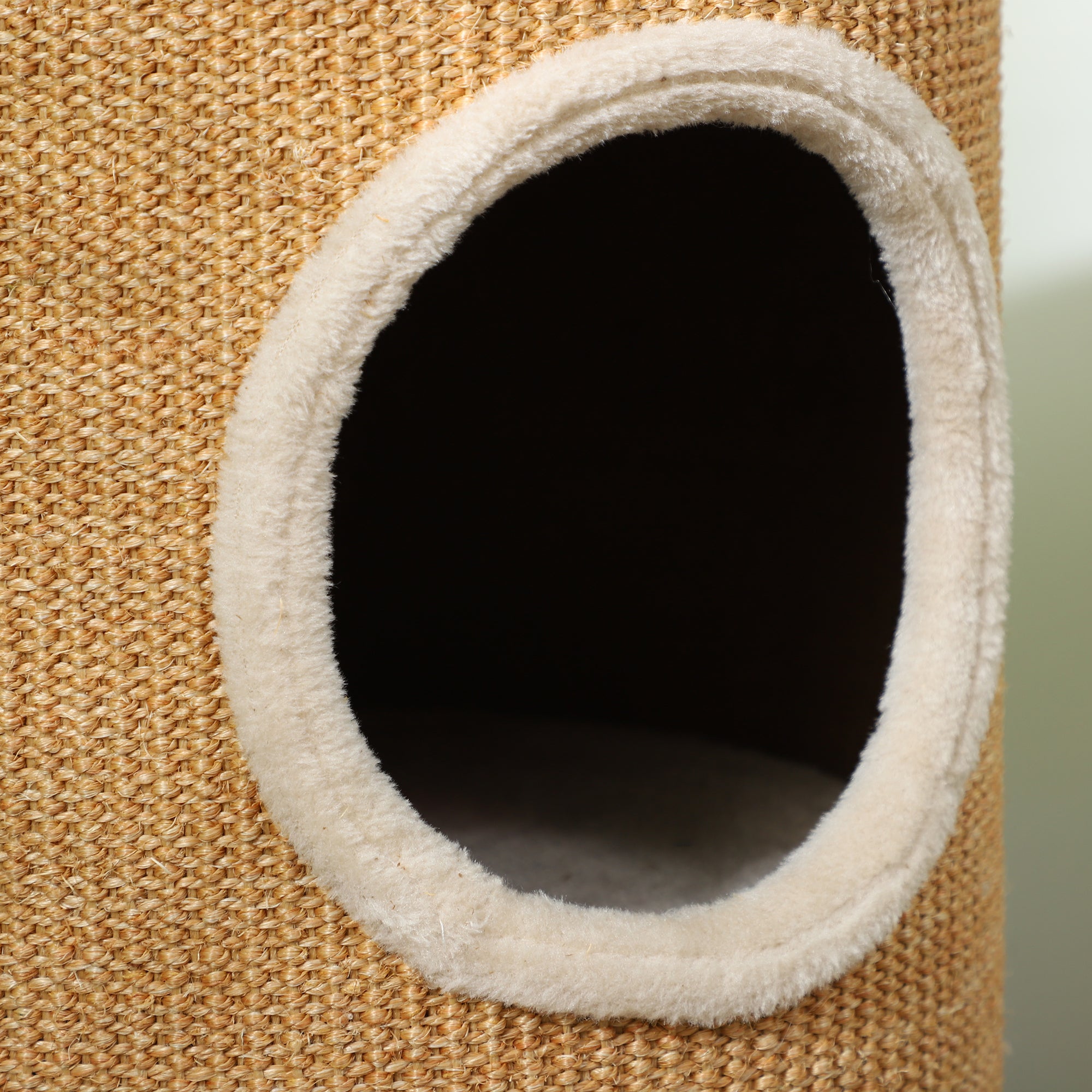 Scratching Barrel, 60 cm High Cat Barrel with 2 Caves, Scratching Post, Cat Tower made of Sisal, for Cat up to 5 kg, Brown