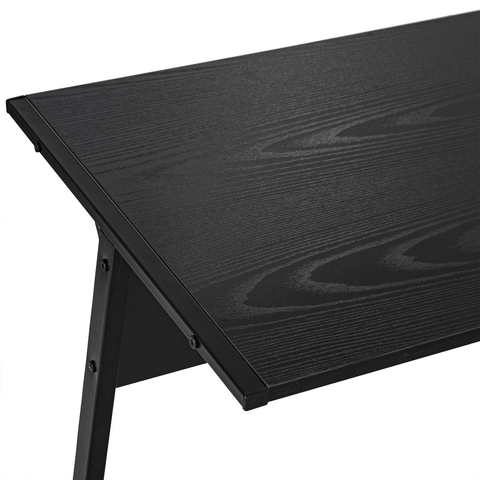 L-Shaped Computer Desk for Study Office Minimalist Modern with Large Space 112.5x152x74 cm Black