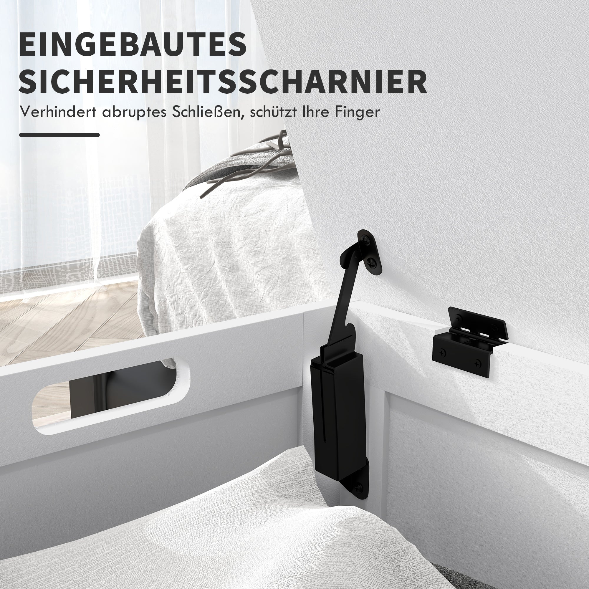 Toy Box with Lid, Storage Chest, Toy Chest, Storage Box, Bench Box for Hallway, Bedroom, Living Room, 81 x 40 x 46 cm, White