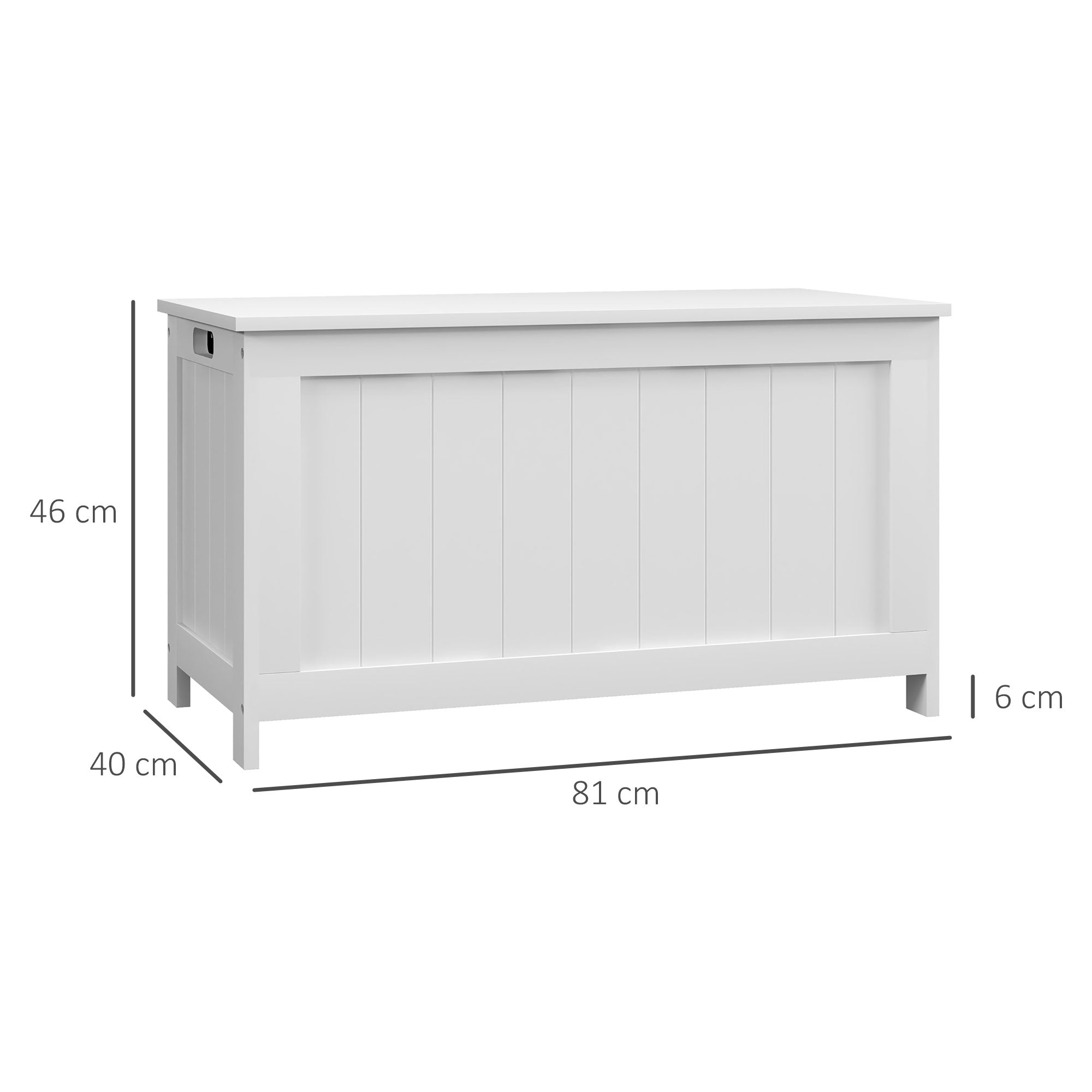 Toy Box with Lid, Storage Chest, Toy Chest, Storage Box, Bench Box for Hallway, Bedroom, Living Room, 81 x 40 x 46 cm, White