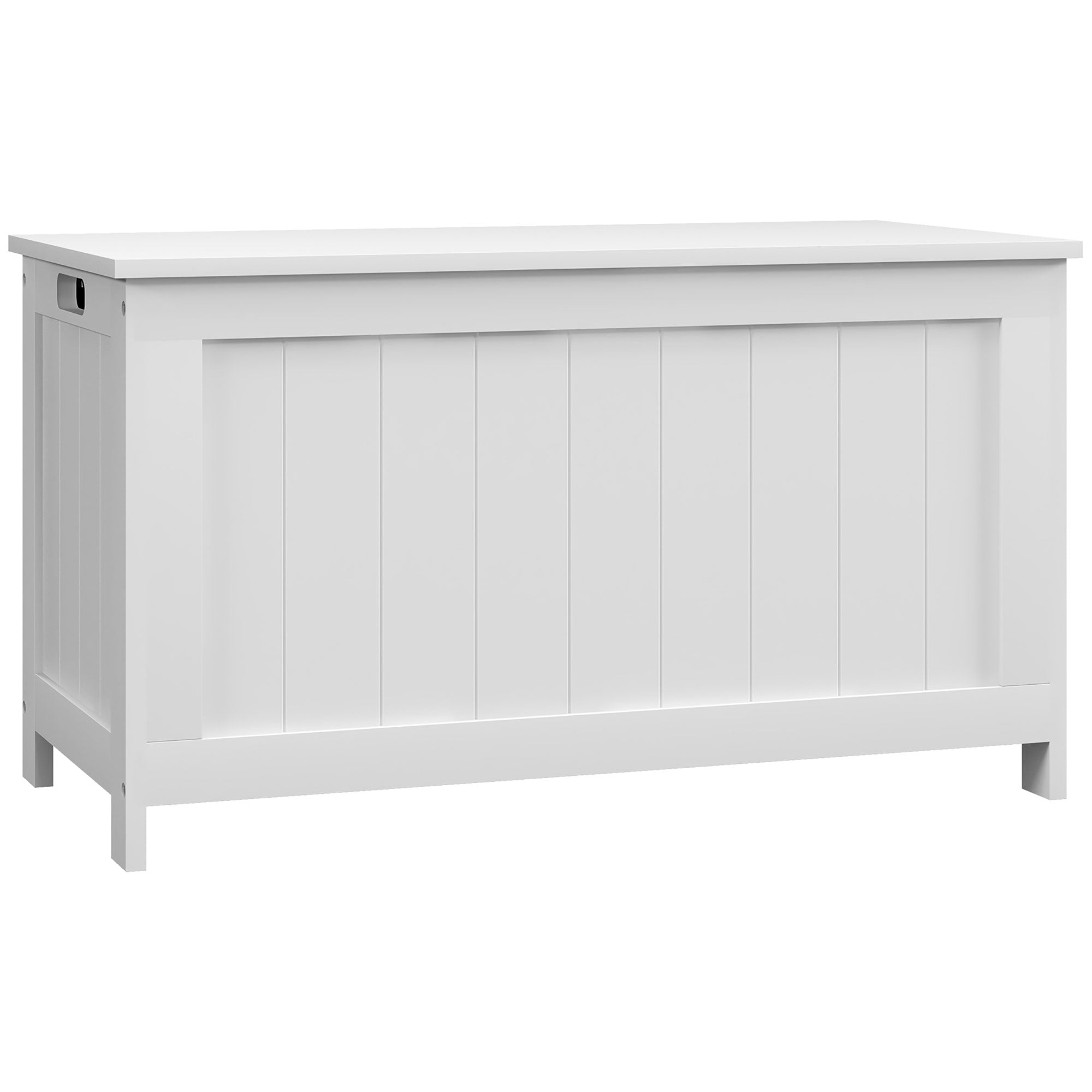 Toy Box with Lid, Storage Chest, Toy Chest, Storage Box, Bench Box for Hallway, Bedroom, Living Room, 81 x 40 x 46 cm, White