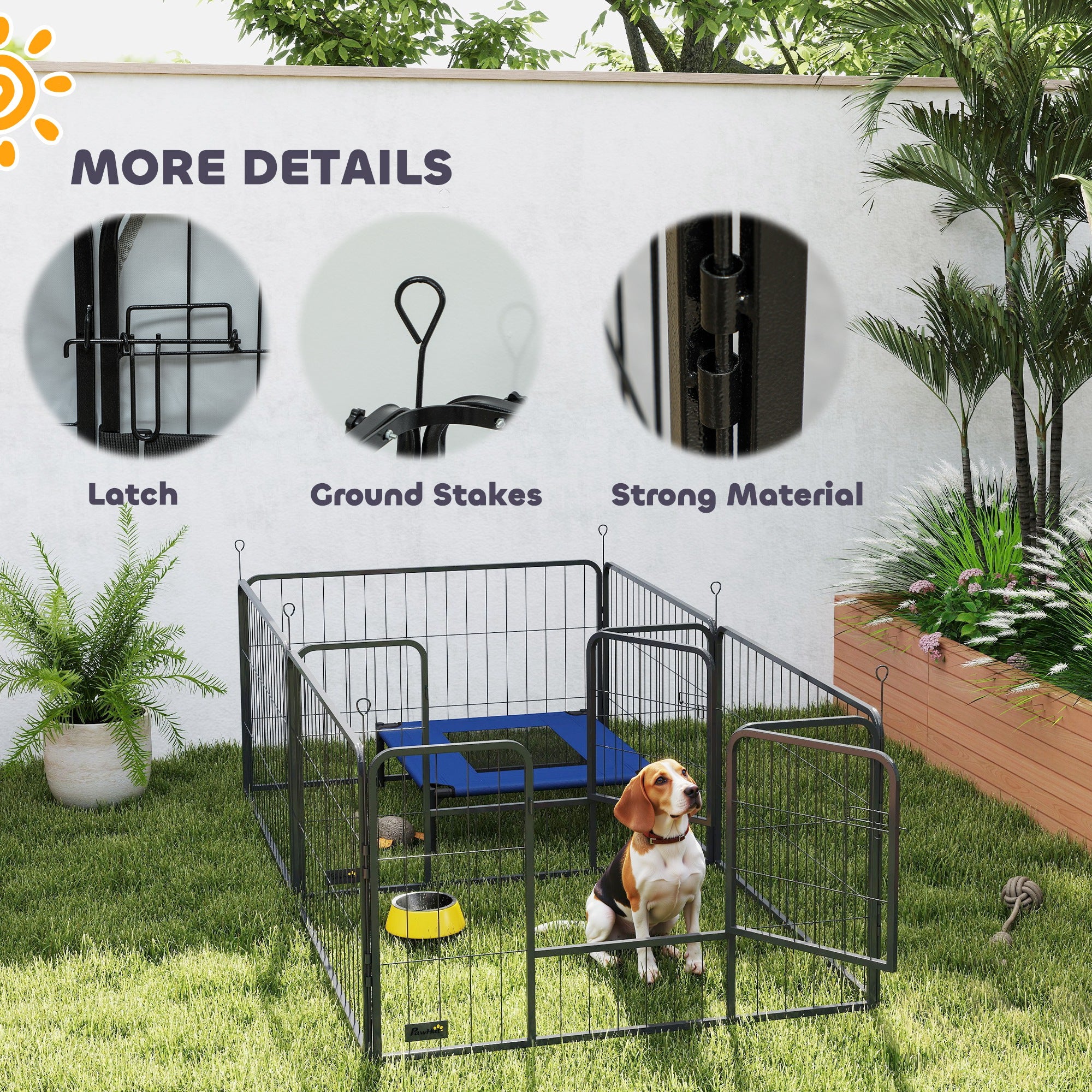 7-Panel Whelping Pen & Puppy Playpen with Washable Birth Pad, 80 x 40.2 x 23.6 in, Black (for Small/Medium Dogs)