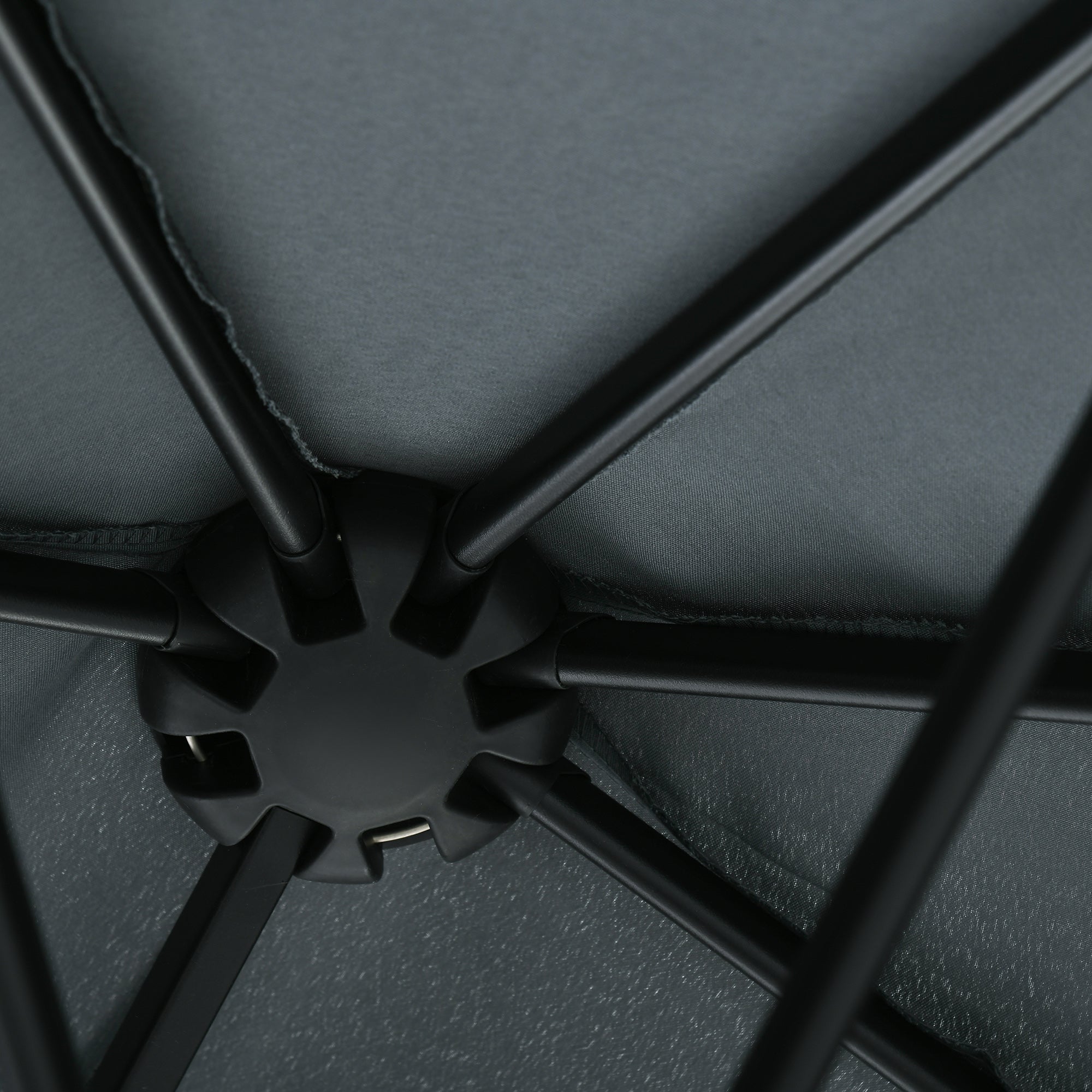 Garden Wall Umbrella 200x190x240 cm Terrace Parasol with Crank Steel Pole and Cross Base Anti-UV for Terrace Balcony Gray