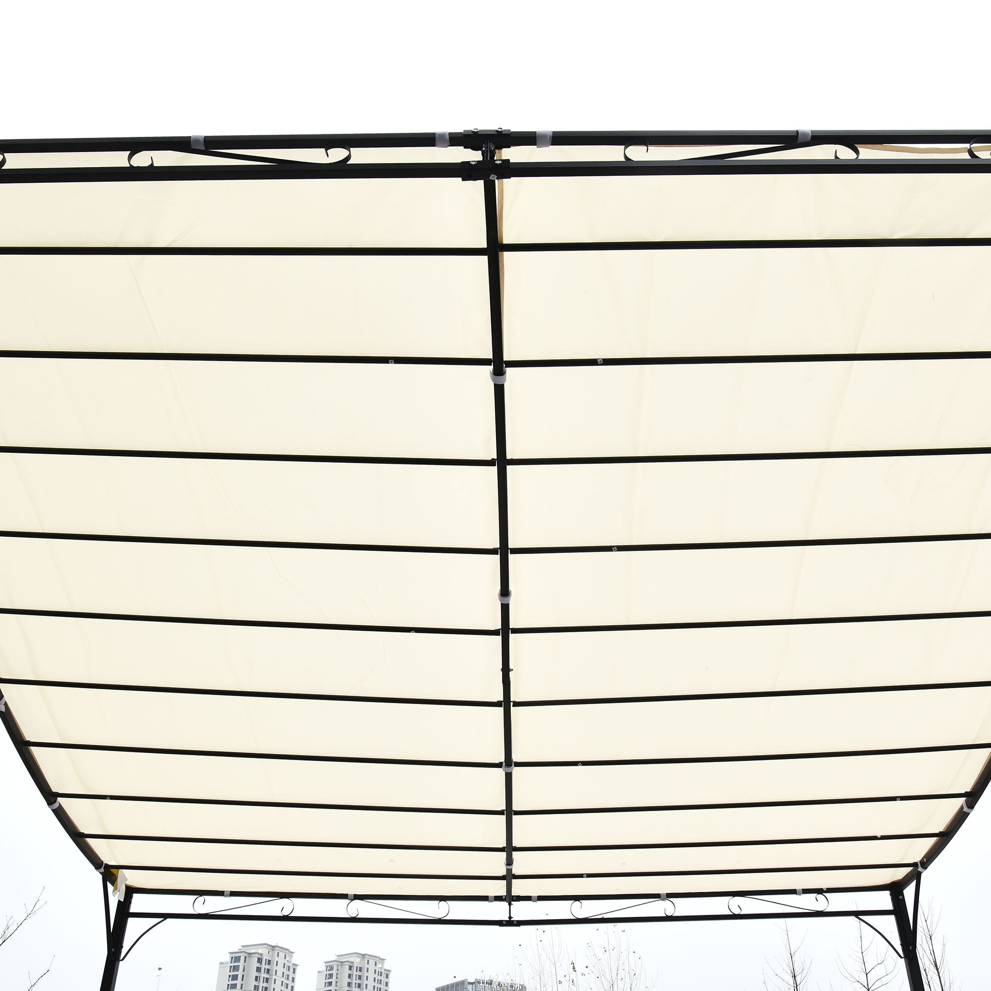 Pergola Garden Pavilion Canopy Tent Metal Cream 297x297cm