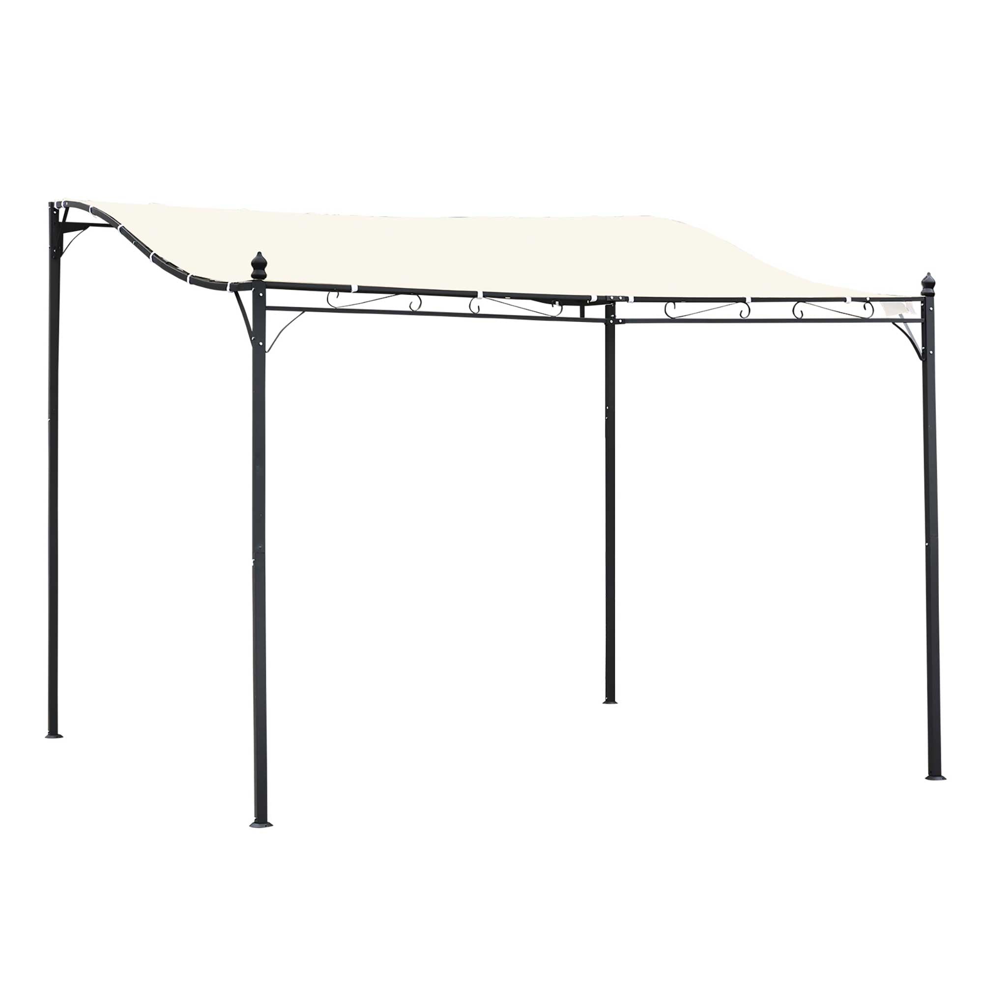 Pergola Garden Pavilion Canopy Tent Metal Cream 297x297cm